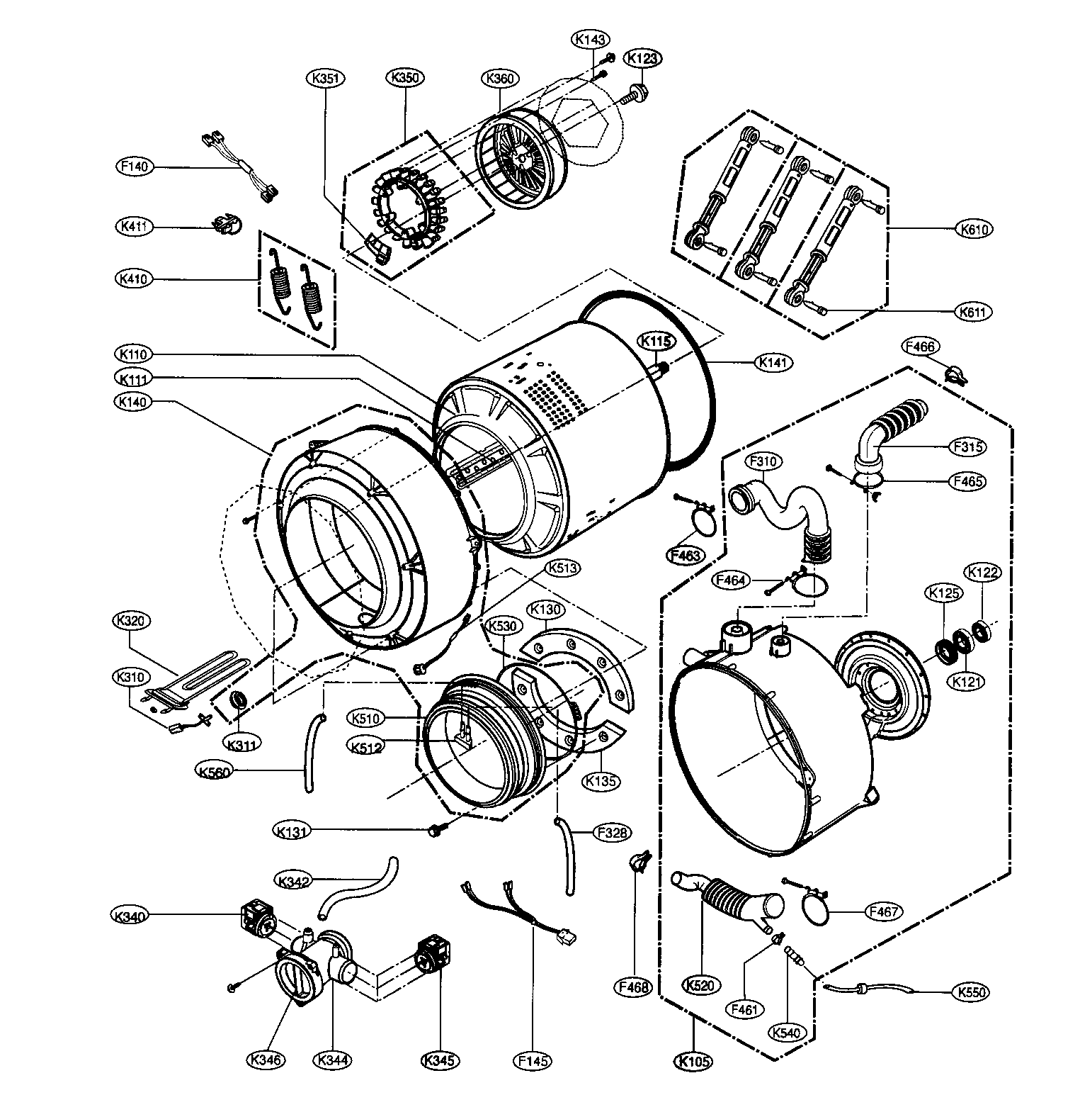 Lg model WM2487HRM residential washers genuine parts