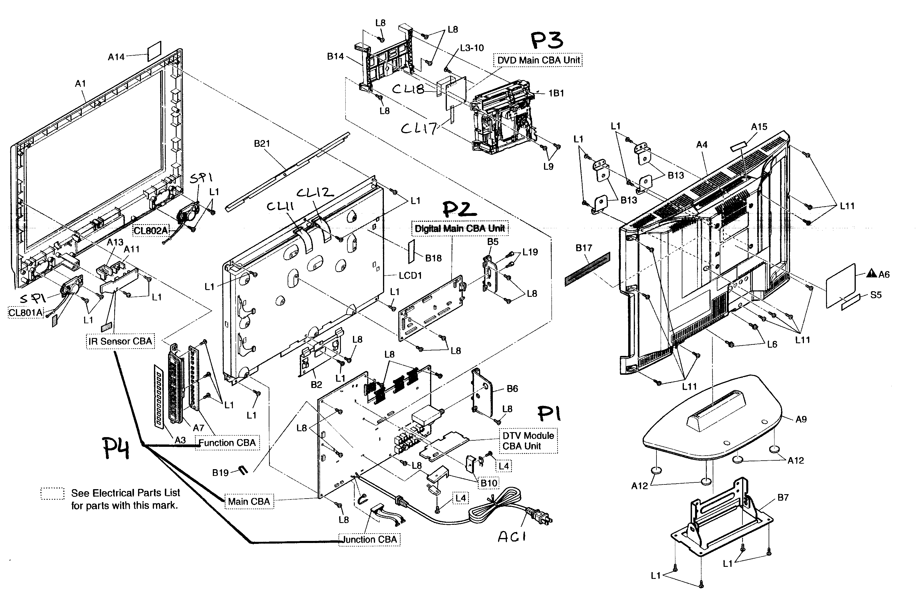 Emerson model LD195EM8 tv/vcr or dvd combo genuine parts