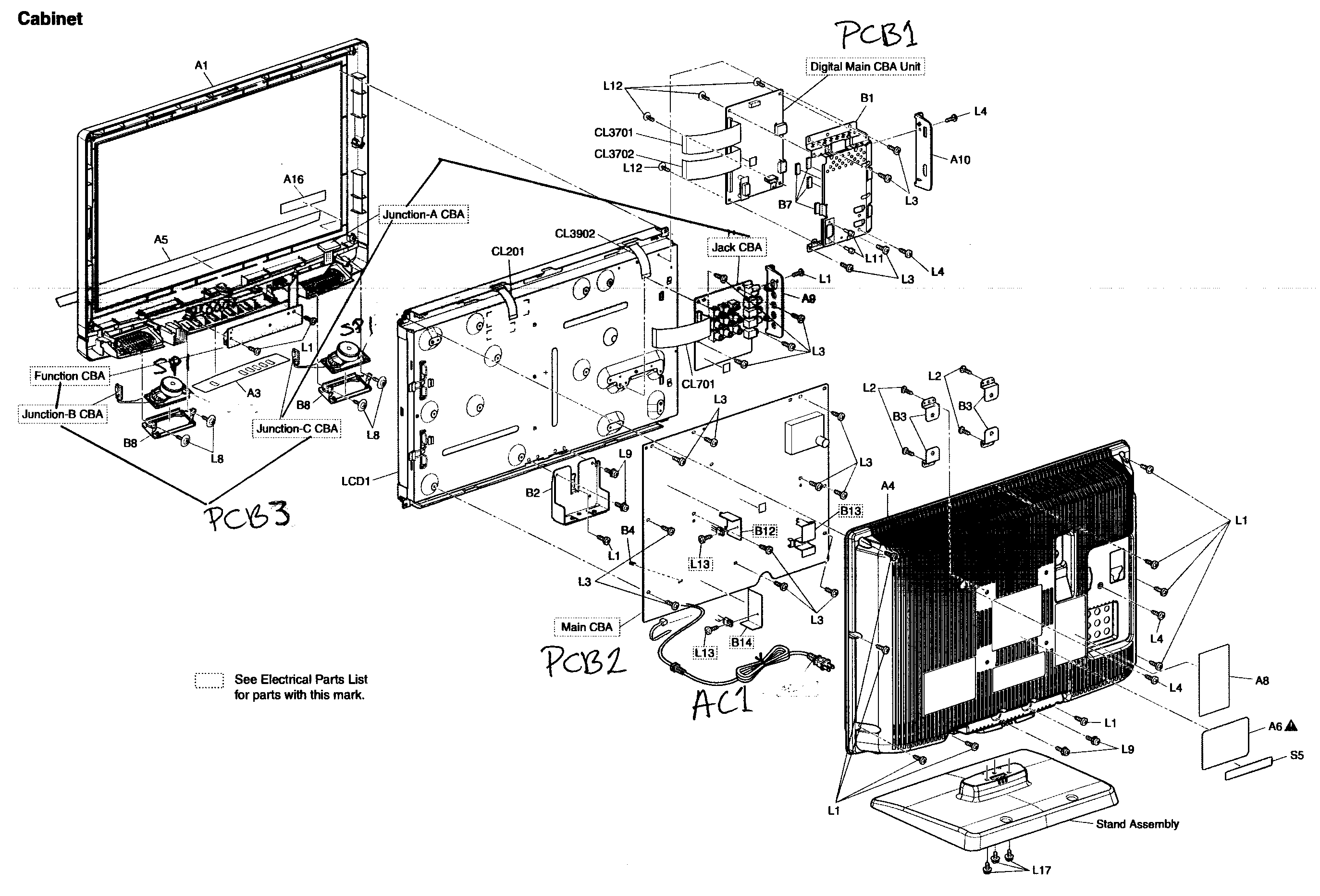Sylvania model LC195SLX lcd television genuine parts