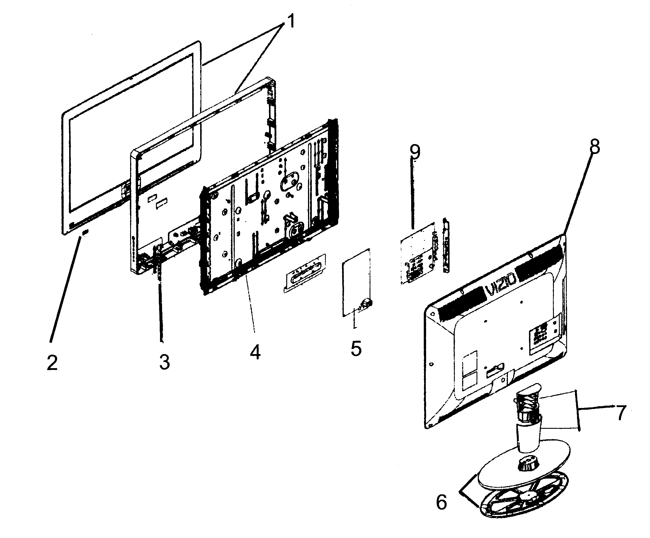Vizio model VT470M lcd television genuine parts