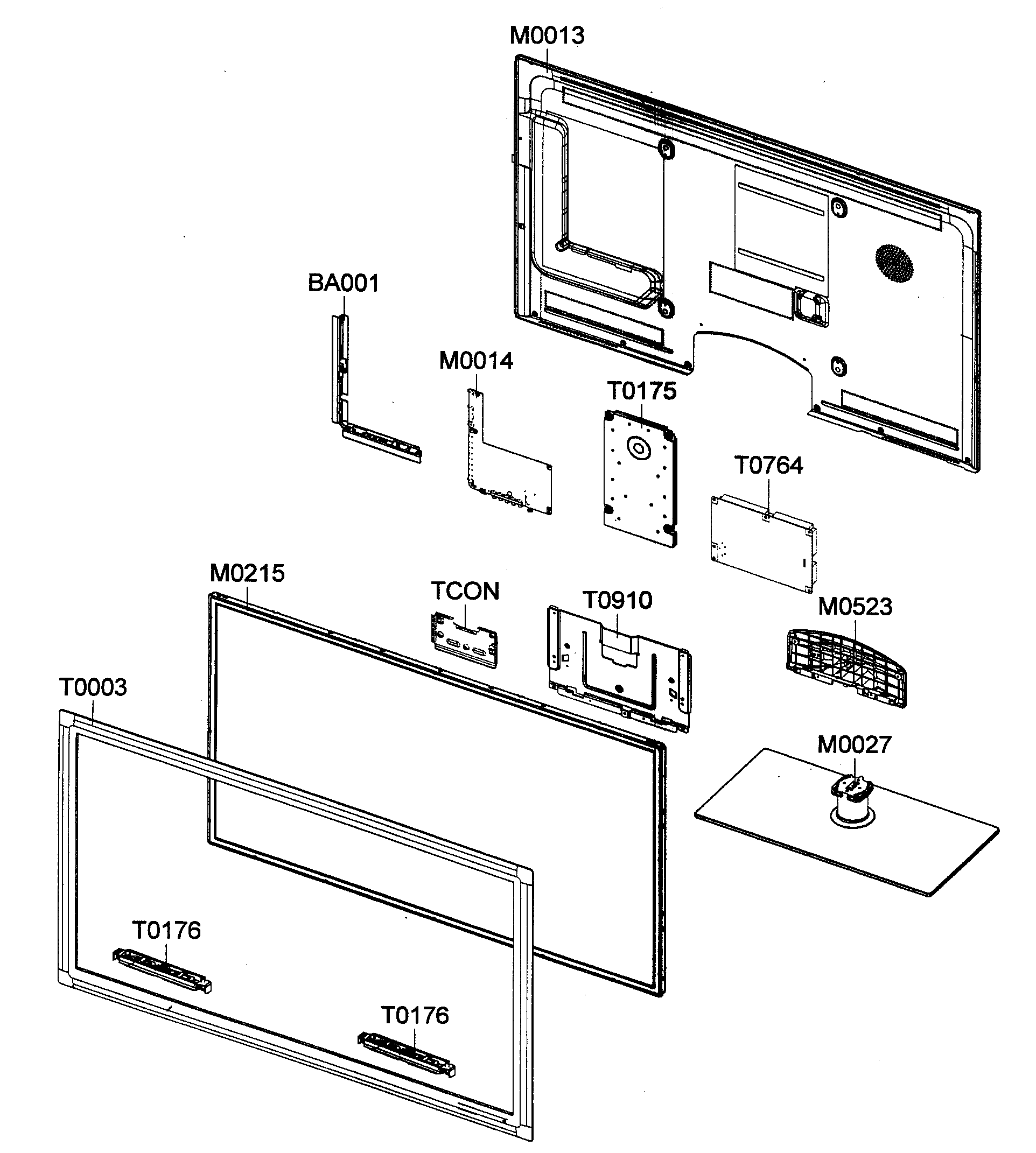 Samsung model UN40C5000QFXZA lcd television genuine parts sabre saw diagram 