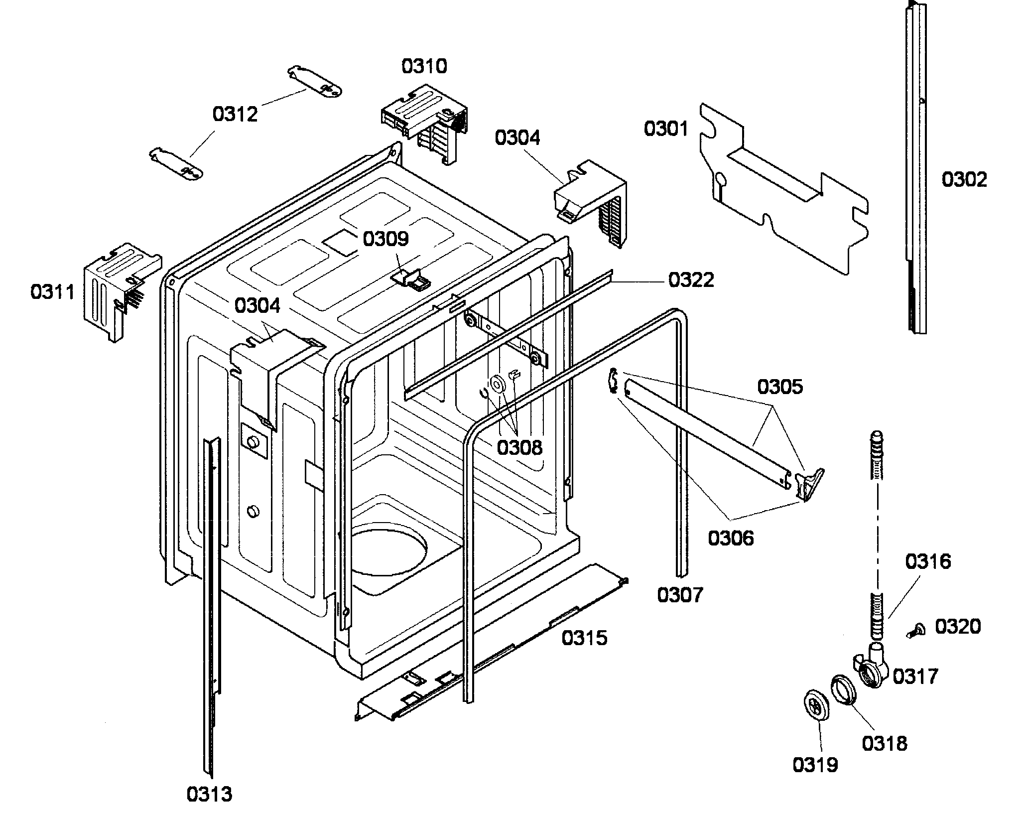 Bosch model SHE43F02UC/53 dishwasher genuine parts
