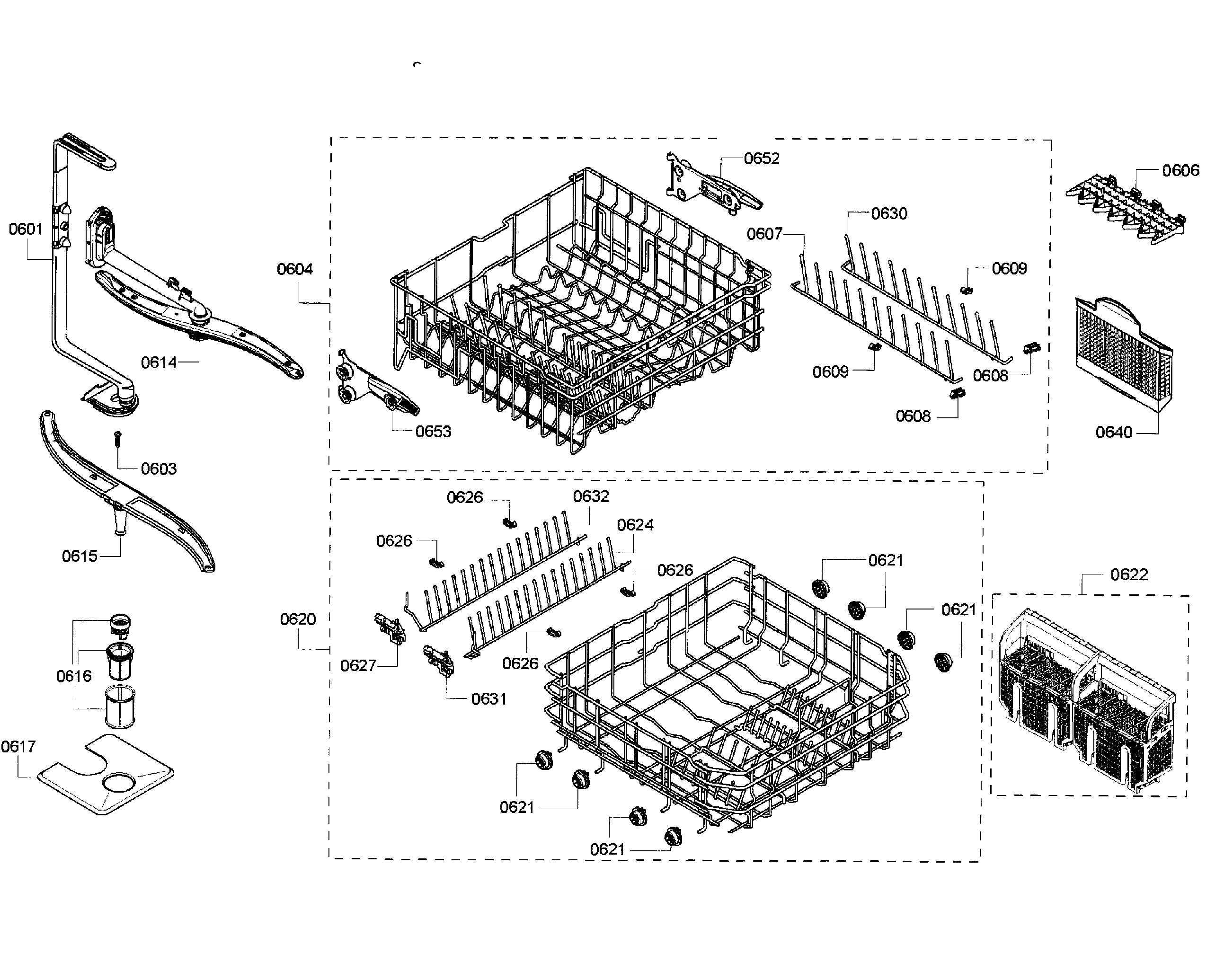 kenmore elite dishwasher basket replacement