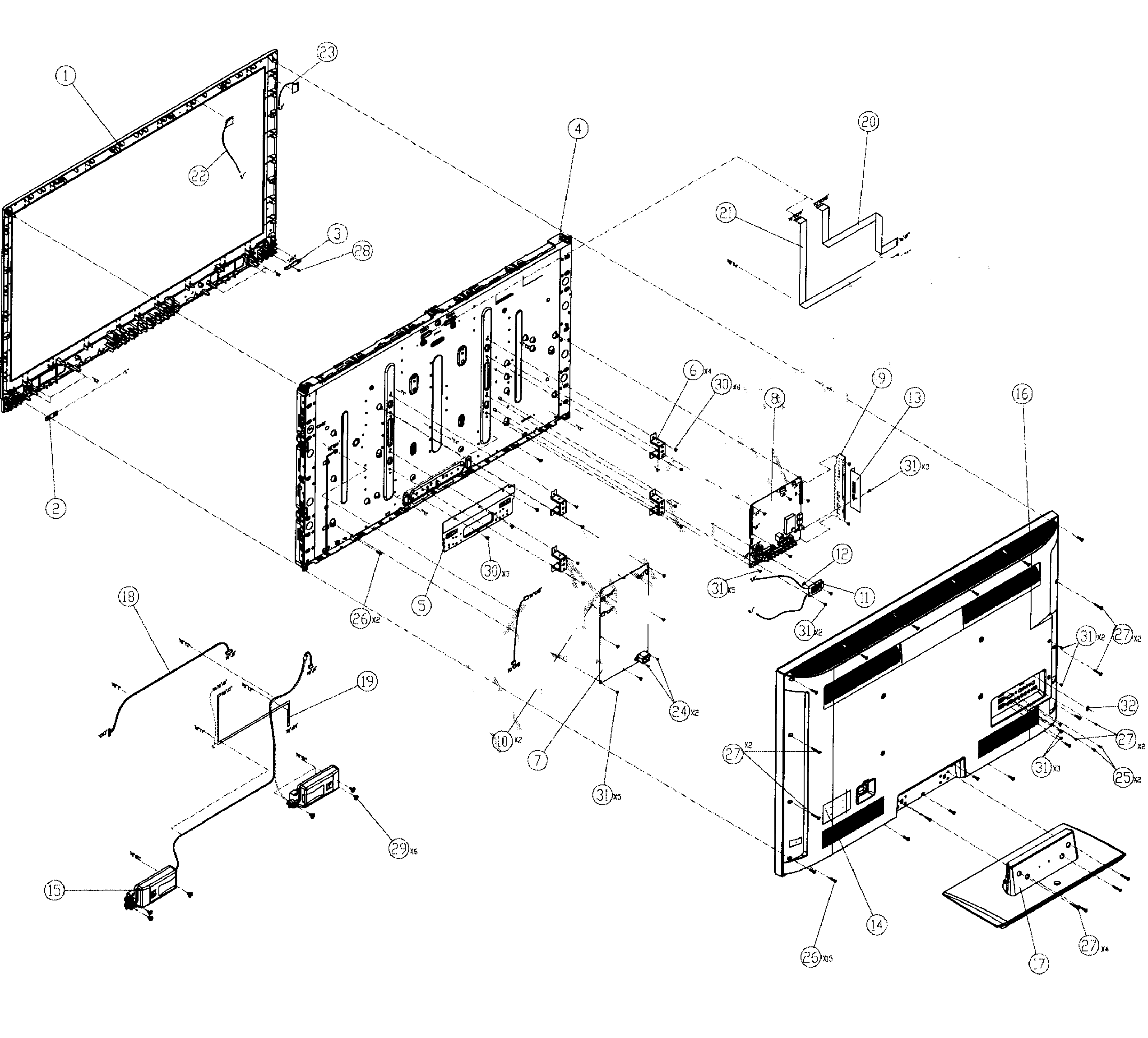 Vizio model E3D470VX lcd television genuine parts