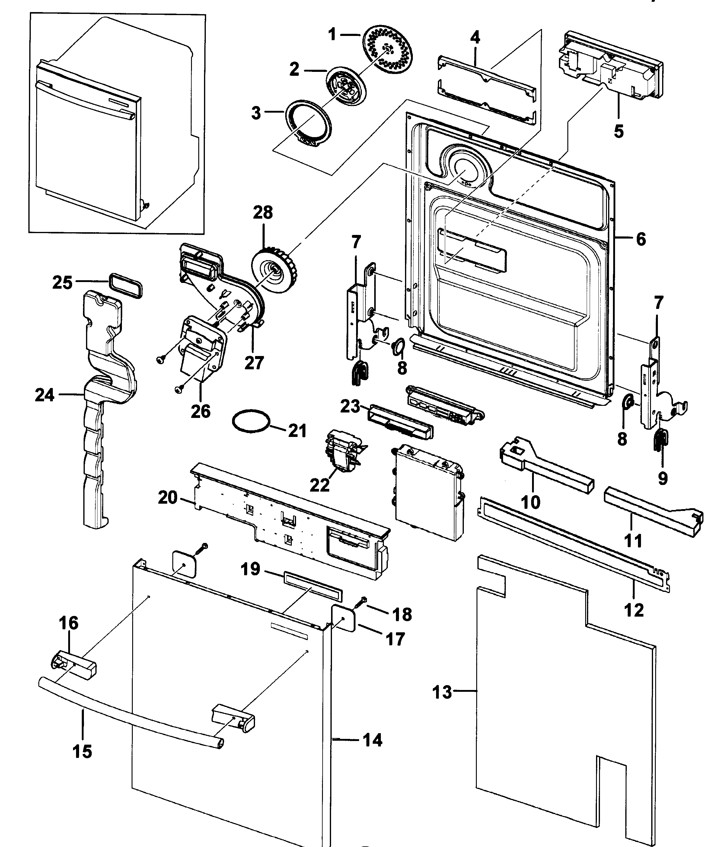 Samsung model DMR77LHW/XAA-00 dishwasher genuine parts