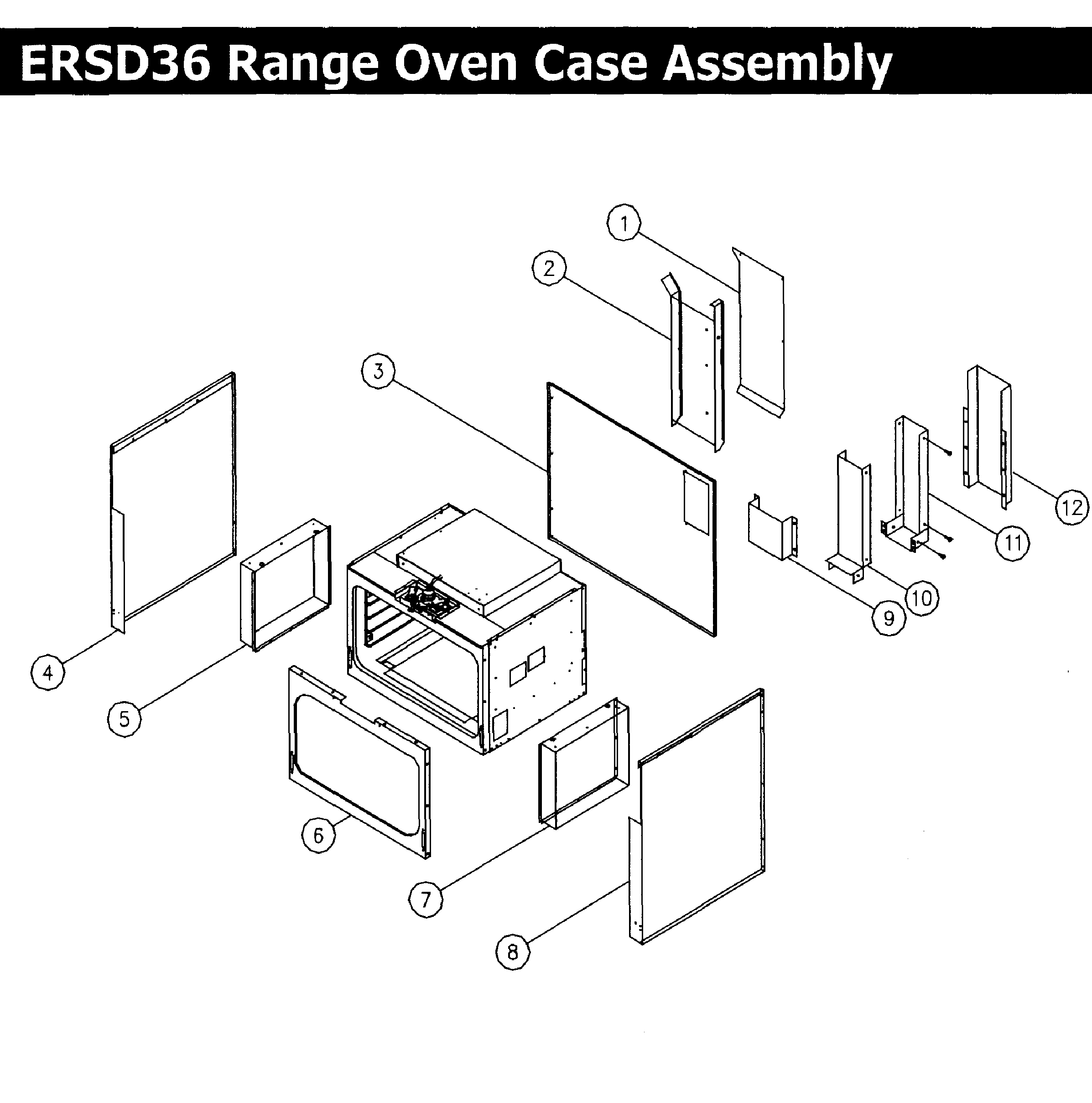 Dacor model ERSD36NGH slidein range, electric/gas genuine parts