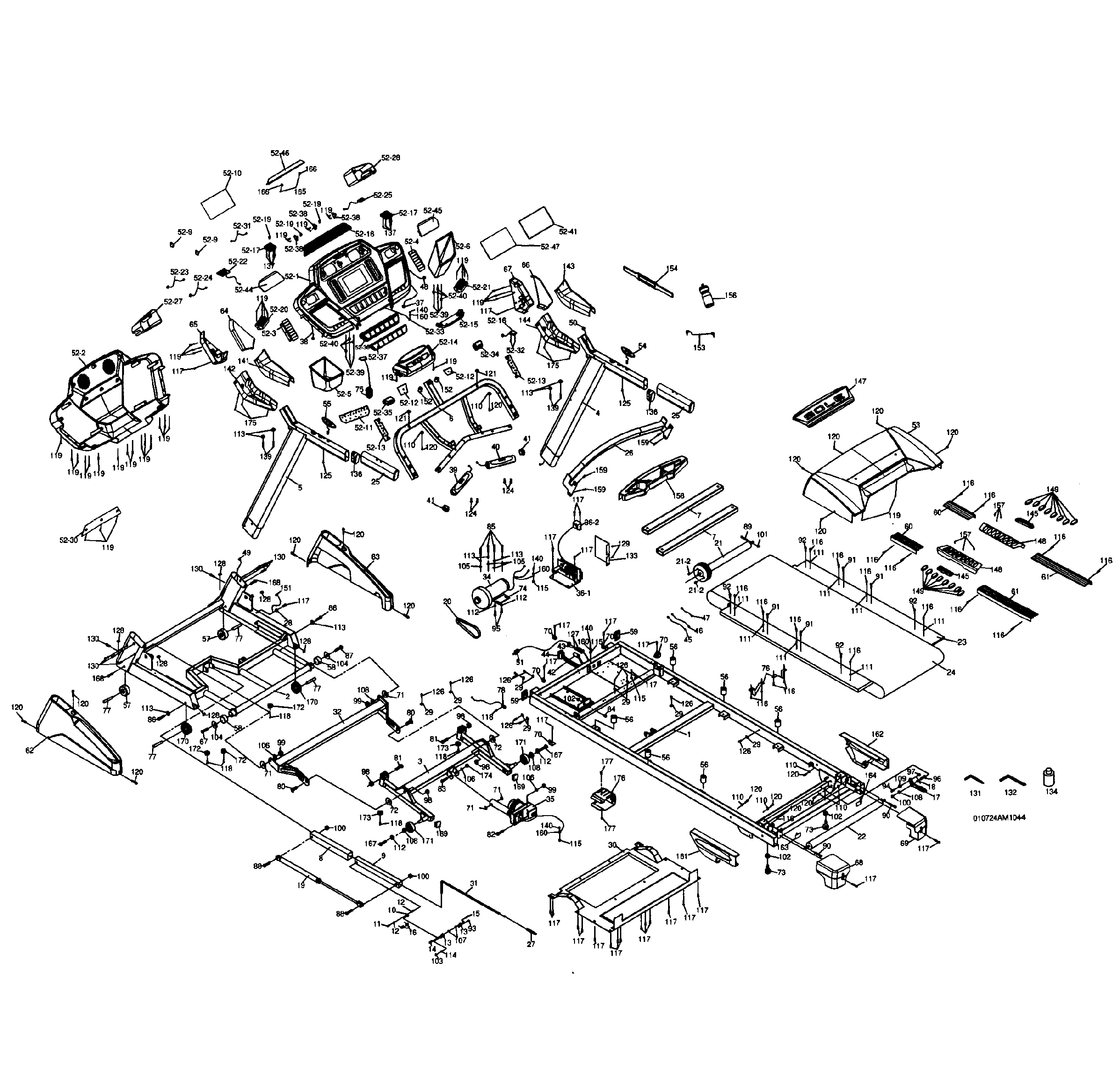 Sole model F63-2013 treadmill genuine parts