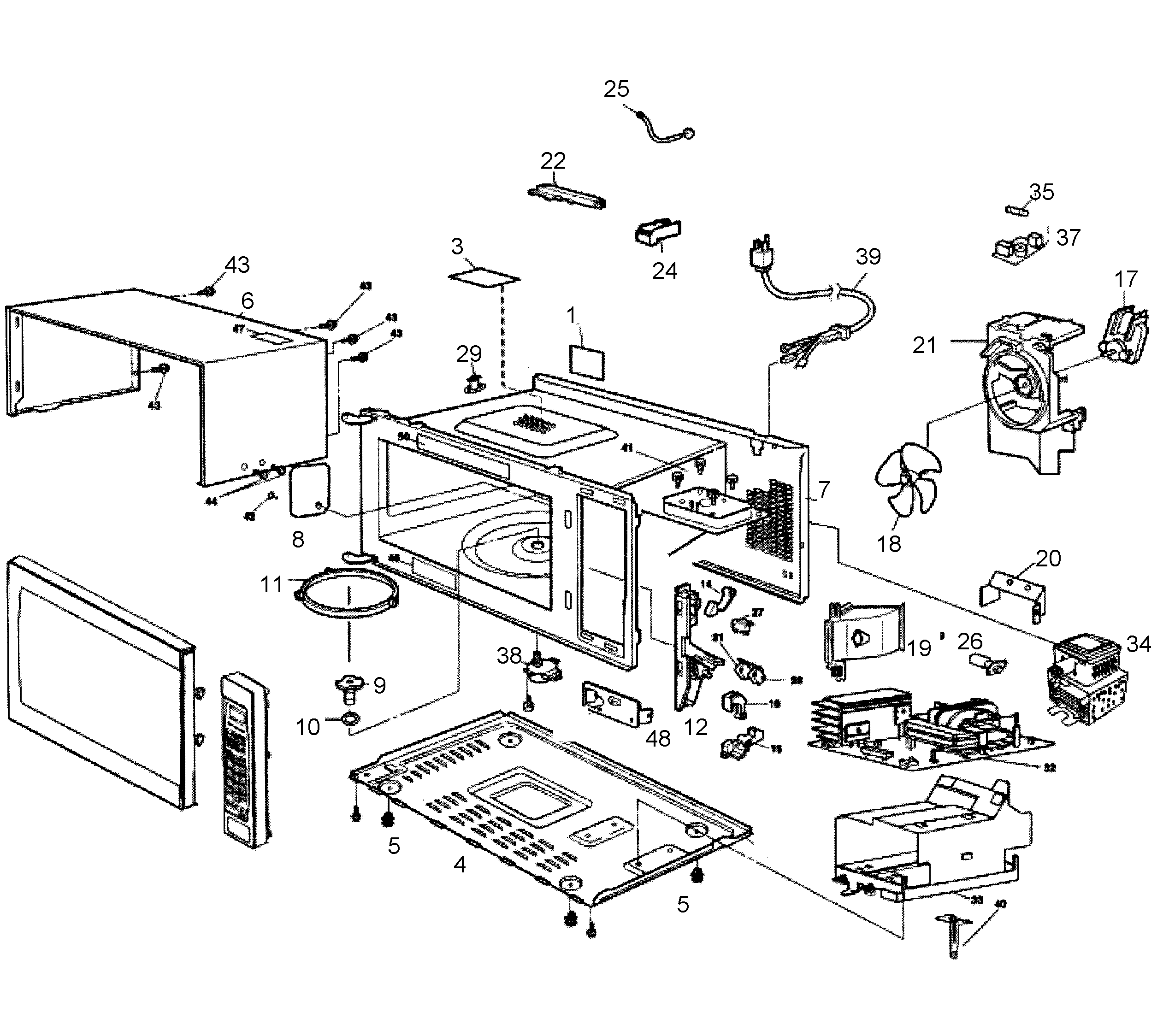 34 Microwave Parts Diagram - Free Wiring Diagram Source