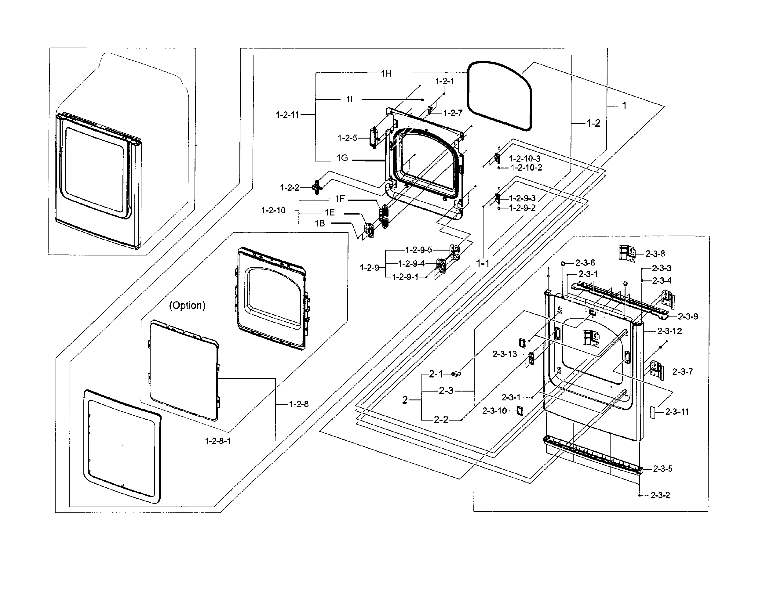 Samsung model DV45H7000GW/A2-00 residential dryer genuine parts