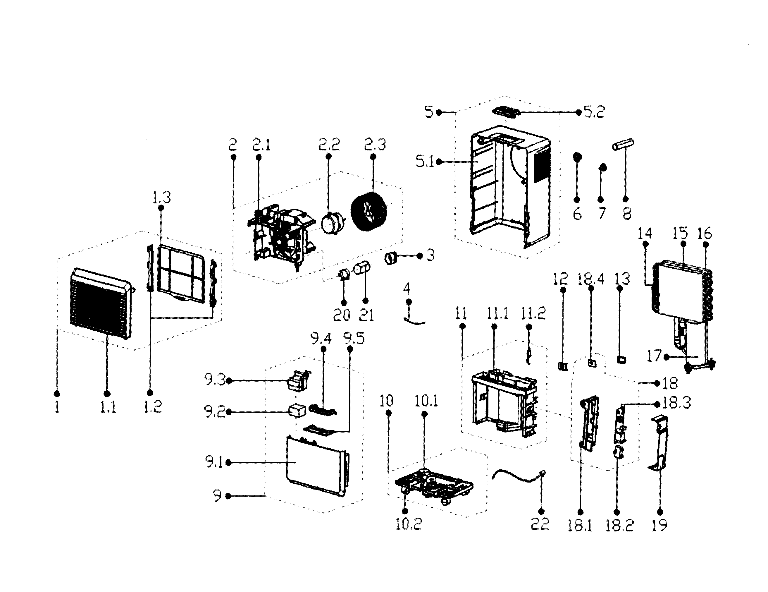 Edgestar model DEP301EW dehumidifier genuine parts