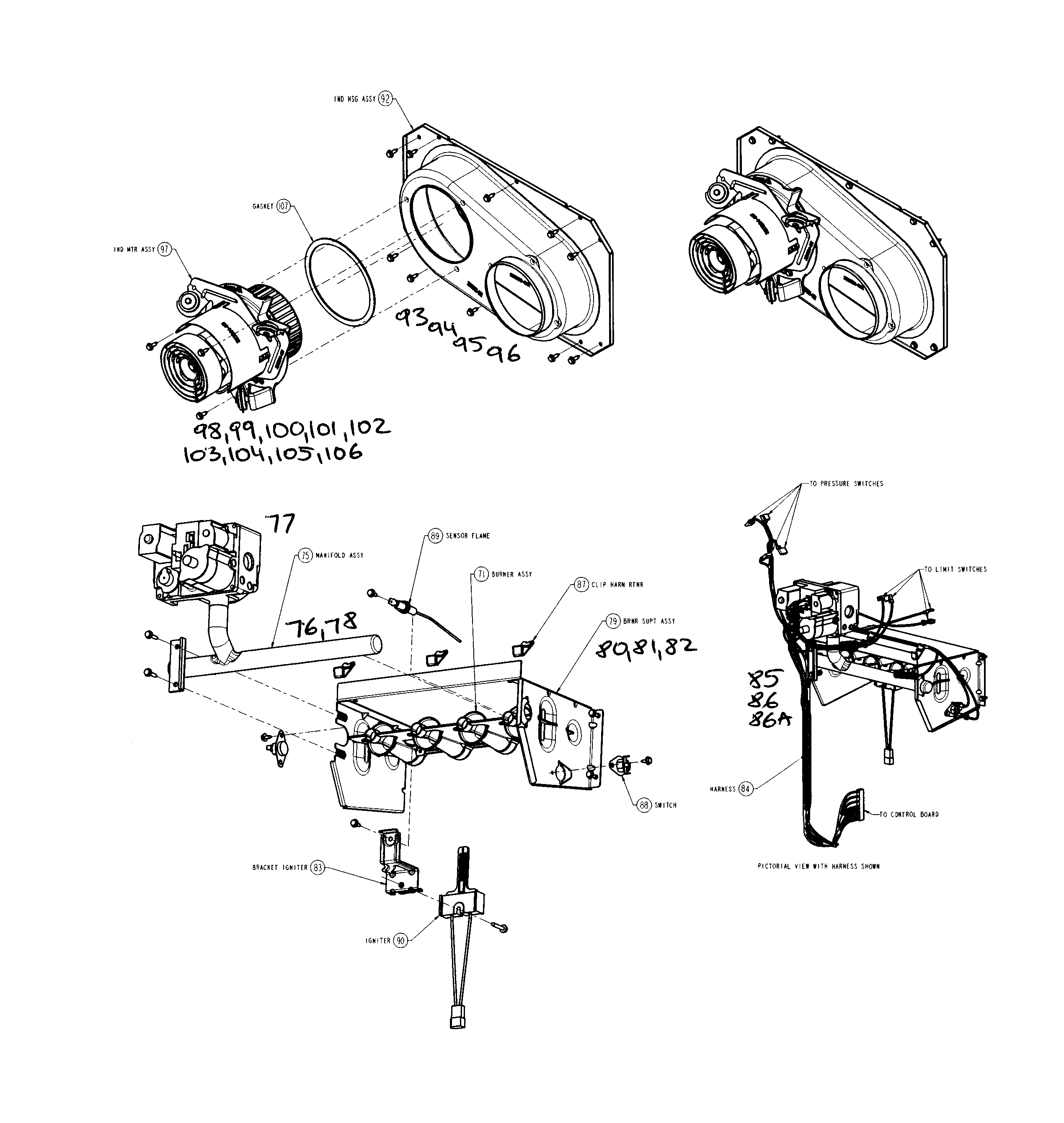 Carrier model 58CVA090---14116 furnace/heater, gas genuine parts