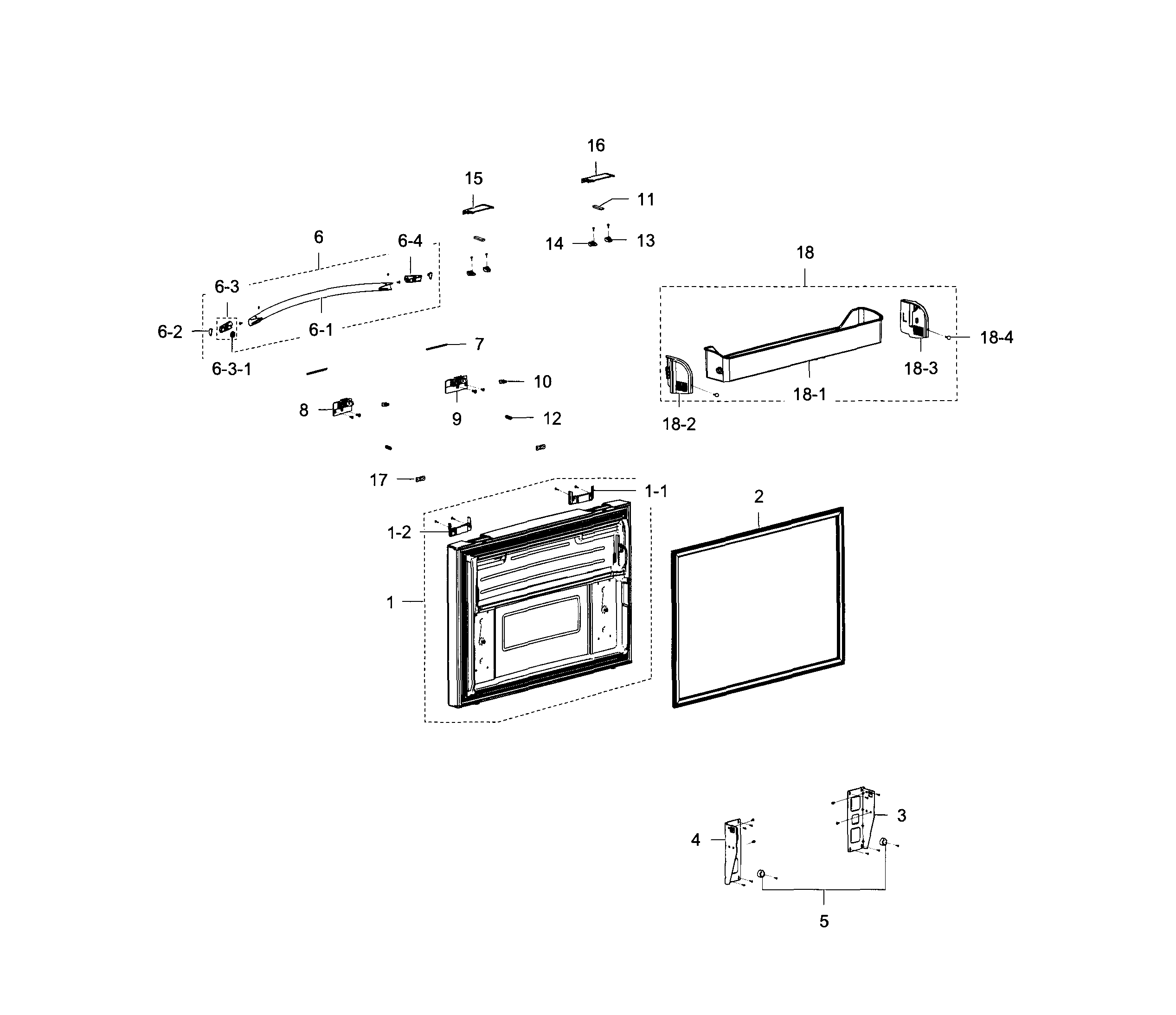 Samsung model RFG238AARS/XAA-01 bottom-mount refrigerator genuine parts