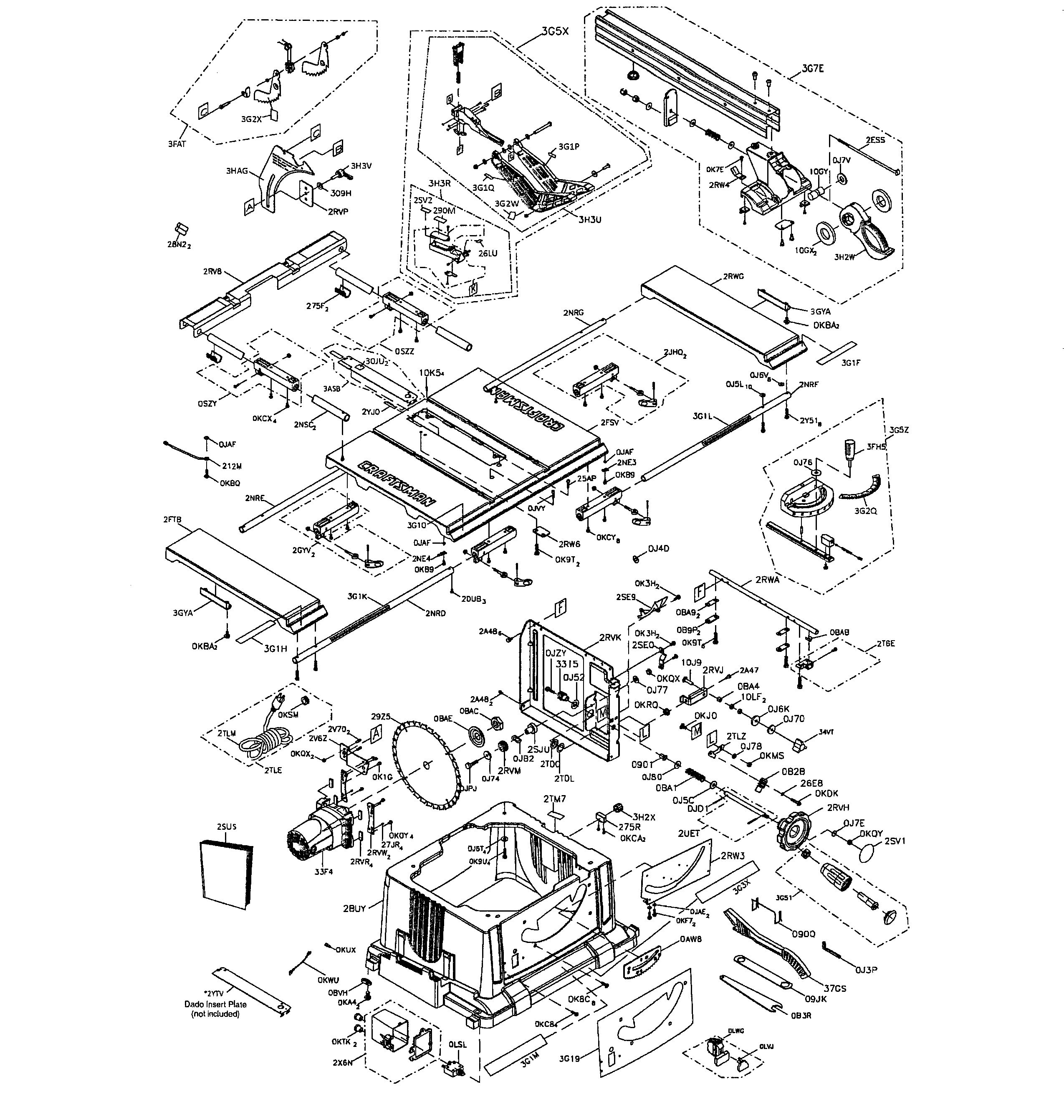 Craftsman model 137218073 saw table genuine parts wiring diagram for craftsman table saw 137 248830 