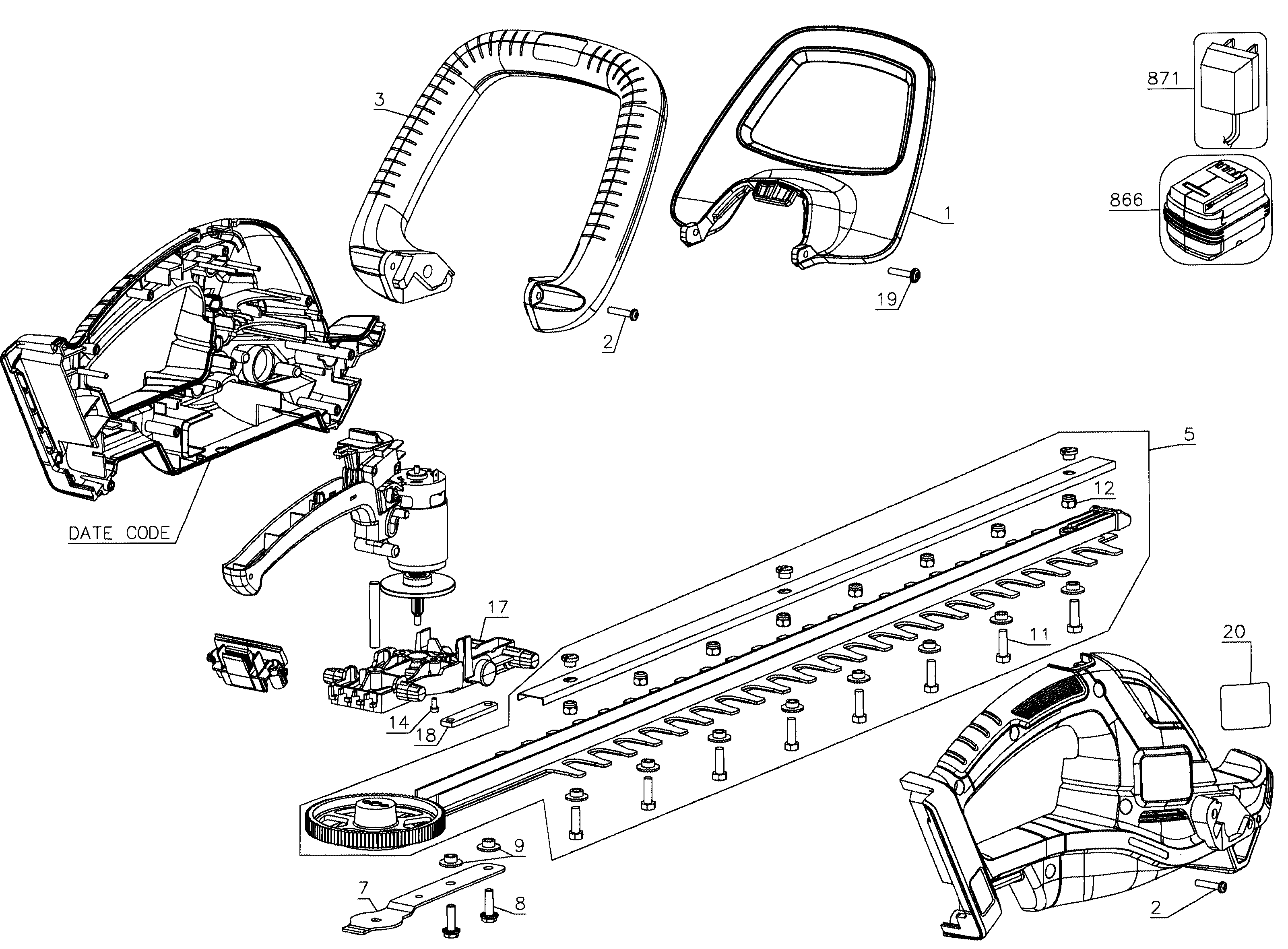 Craftsman model 90098022 hedge trimmer, electric genuine parts