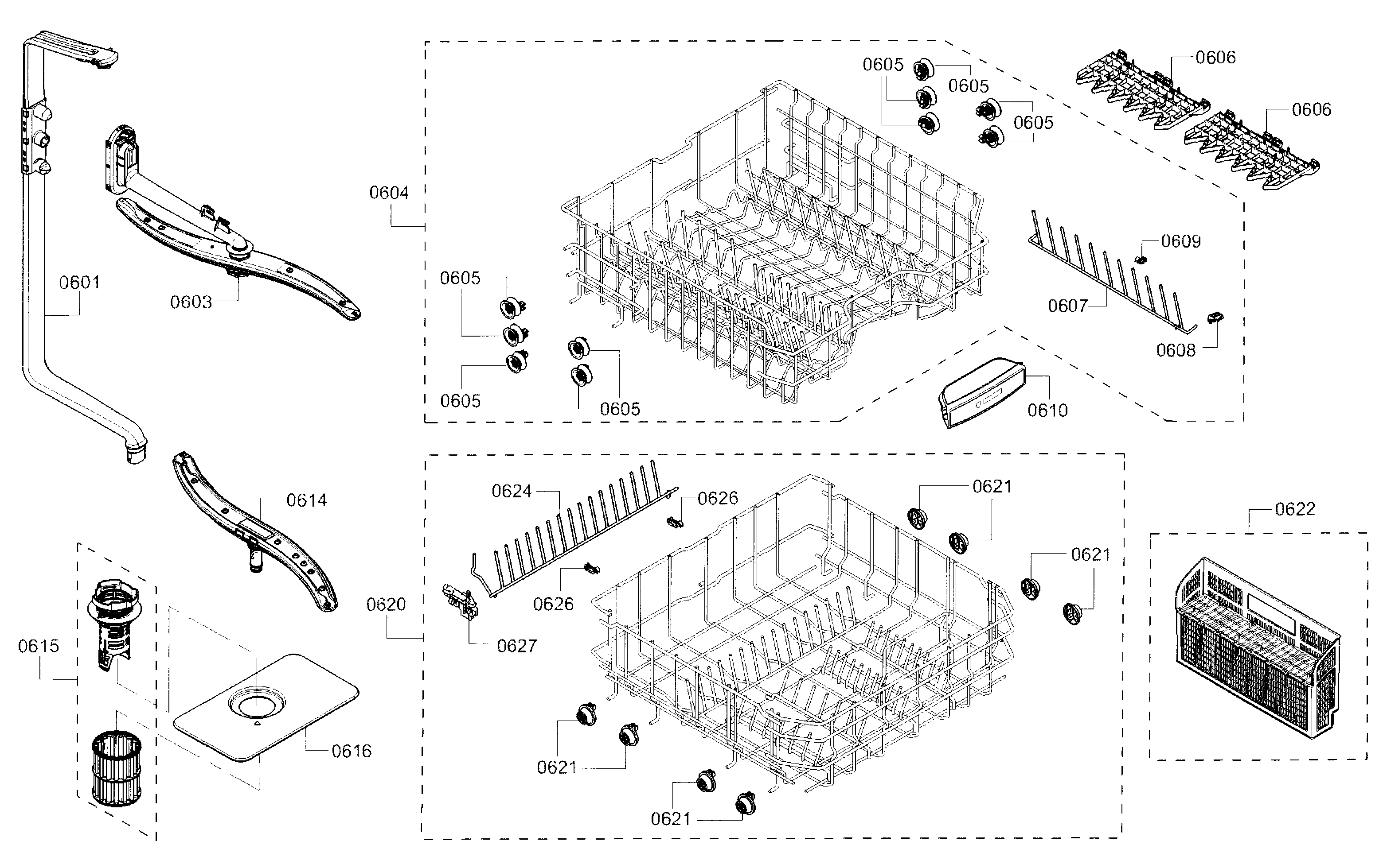 Bosch model SHE3AR72UC/21 dishwasher genuine parts