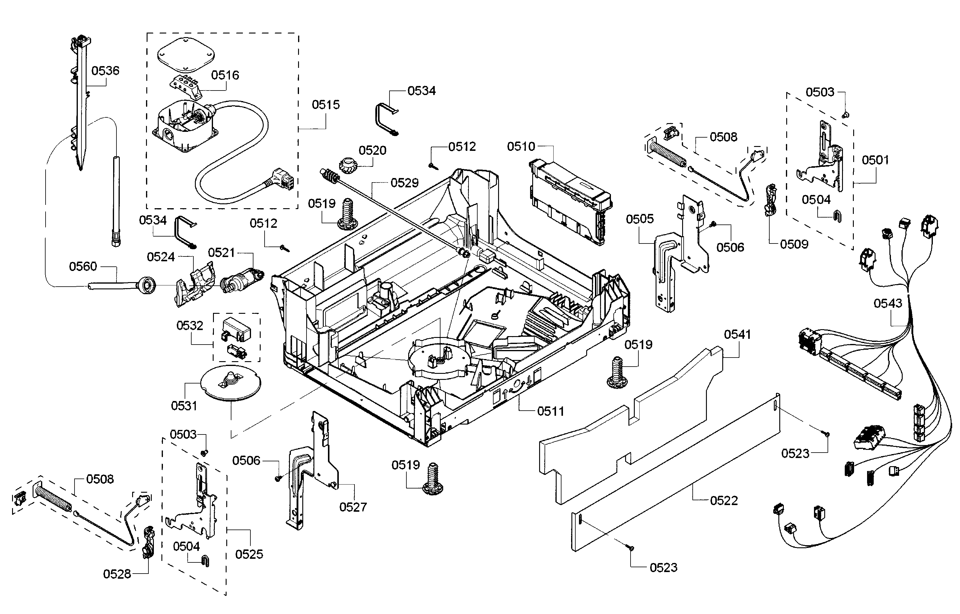 Bosch model SHE53TF5UC/02 dishwasher genuine parts