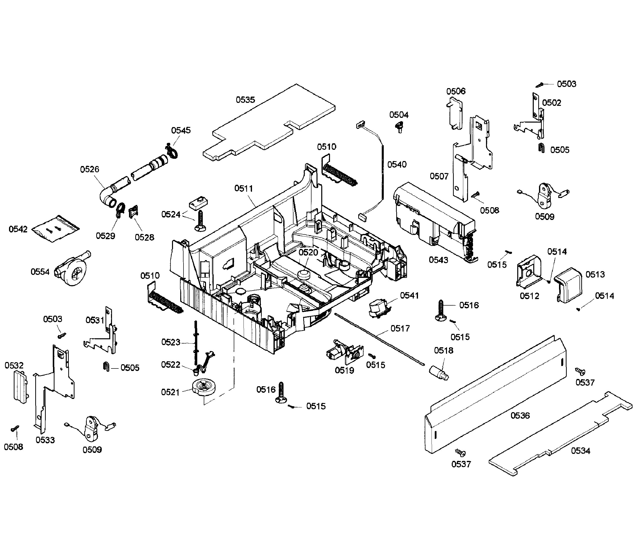 Bosch model SHX55M05UC/50 dishwasher genuine parts