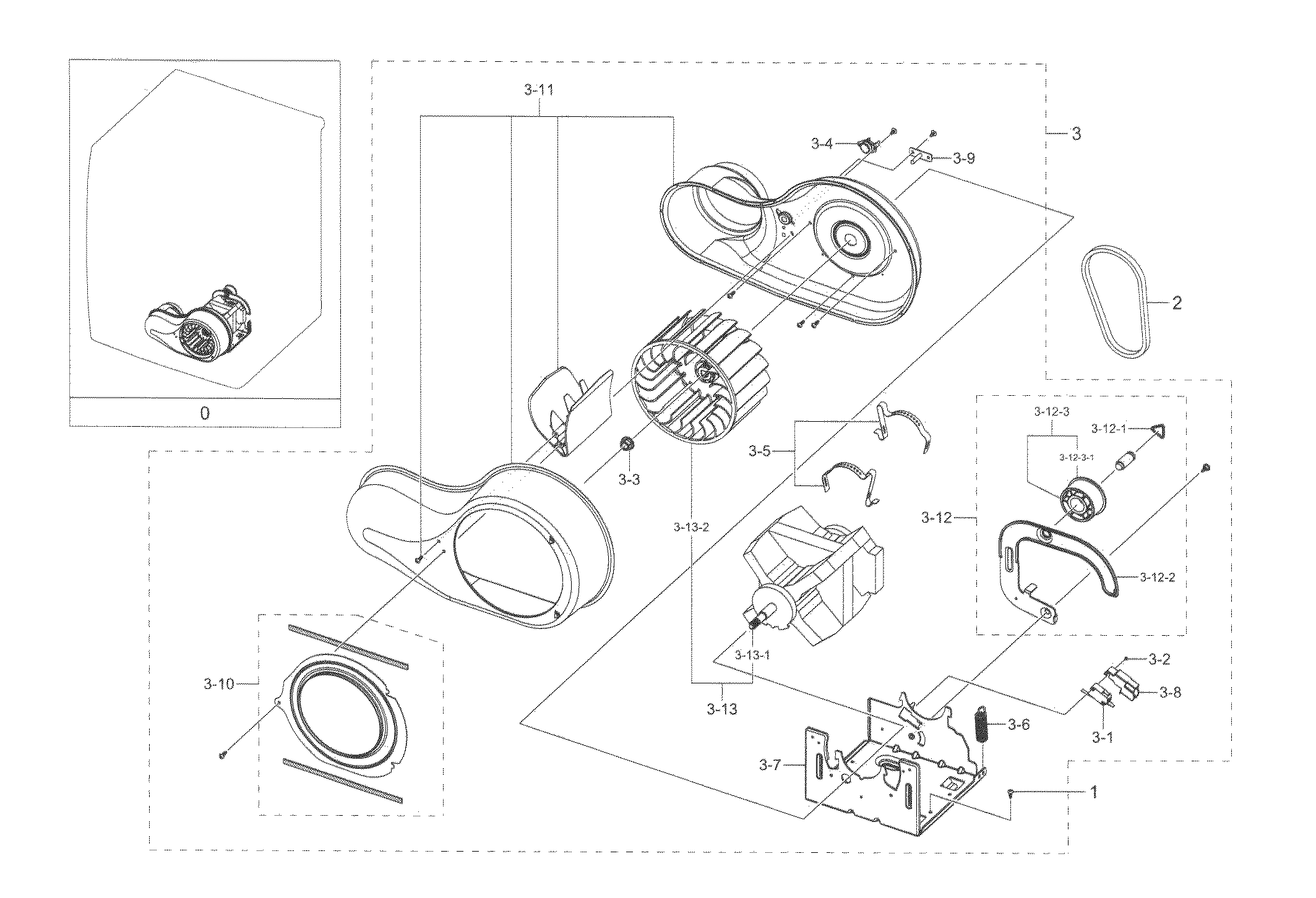 Samsung model DV22K6800EW/A1-00 residential dryer genuine parts
