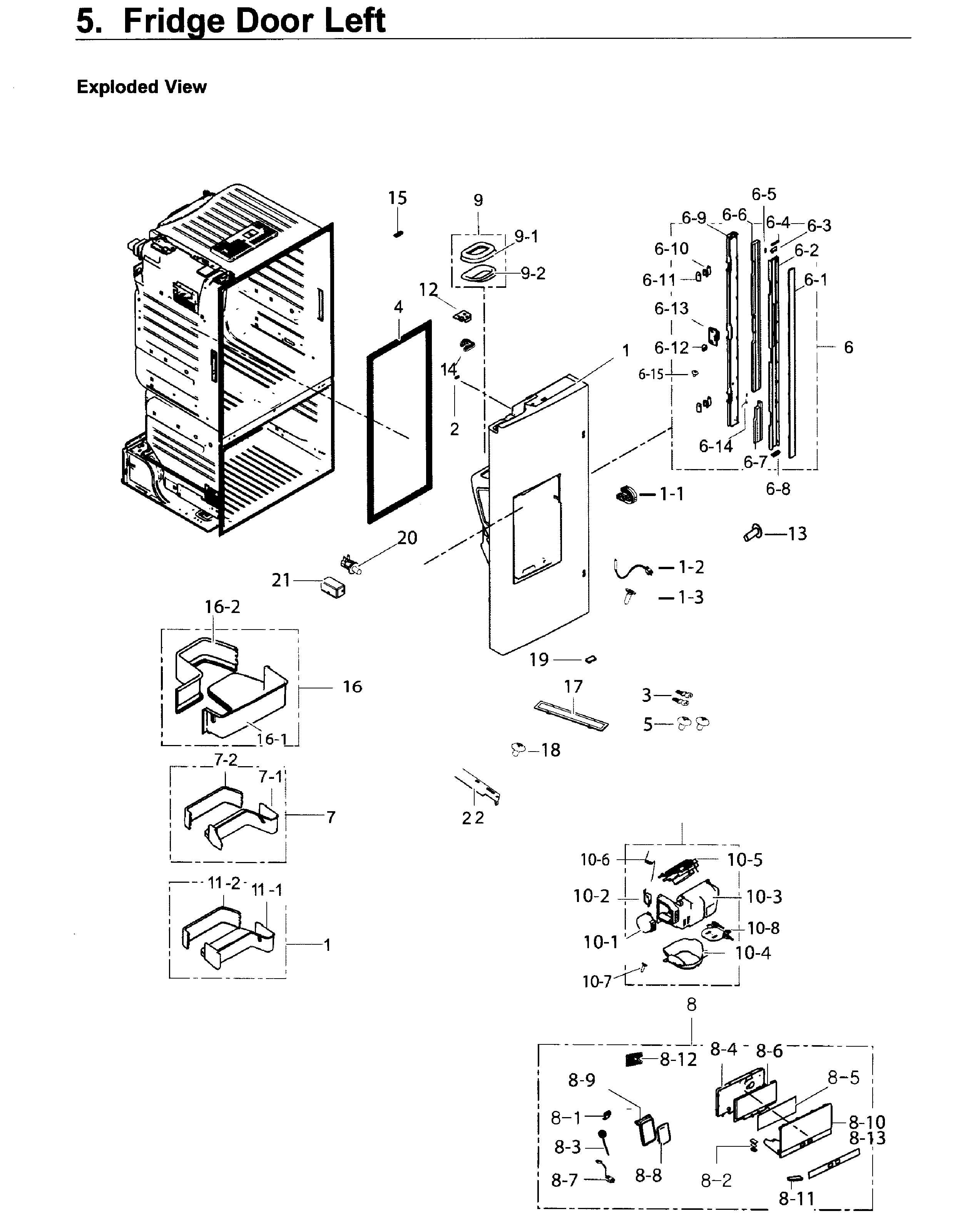 Samsung model RF26J7500SR/AA-00 bottom-mount refrigerator genuine parts