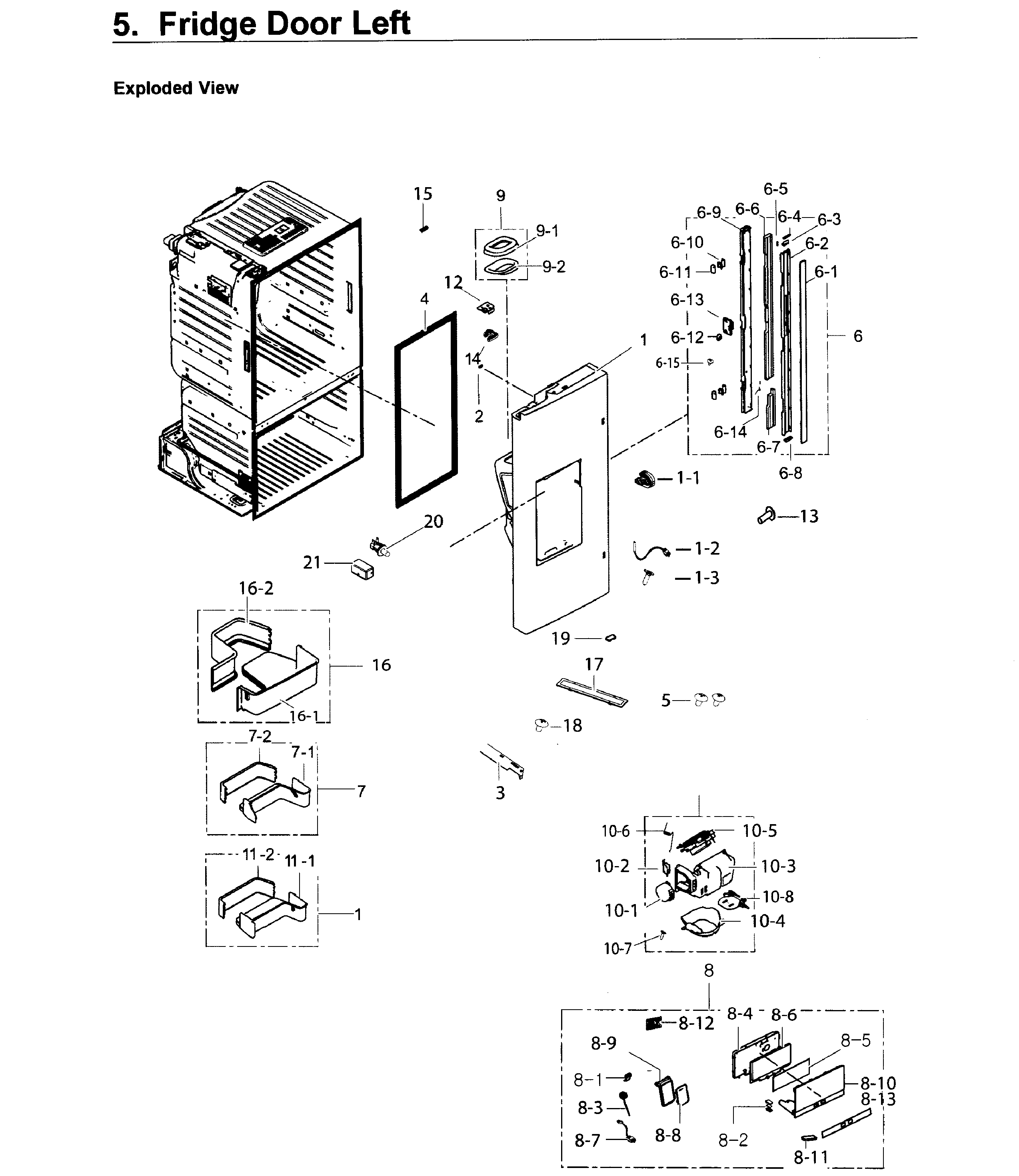 Samsung model RF26J7500WW/AA-01 bottom-mount refrigerator genuine parts
