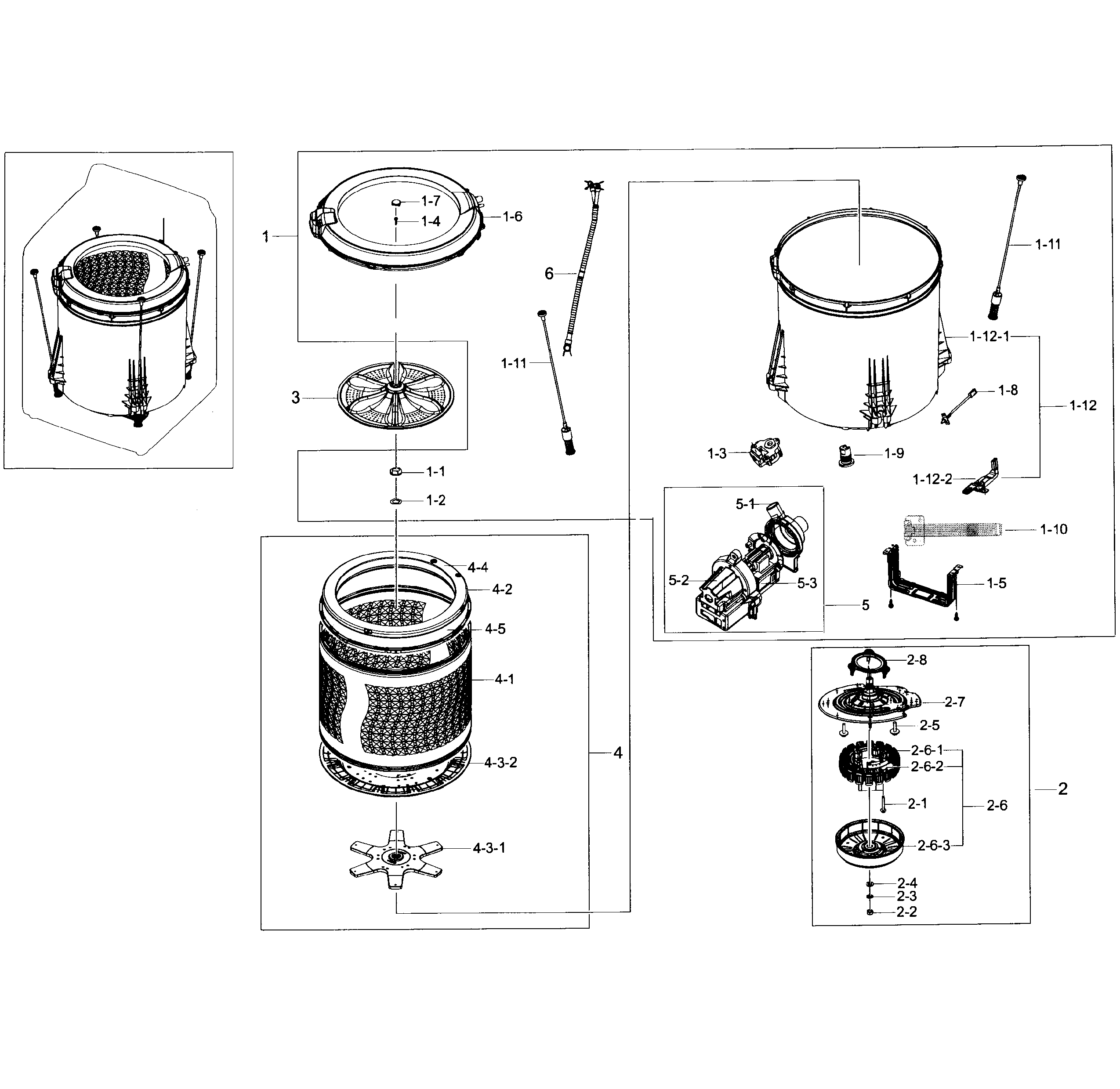 Samsung model WA48H7400AW/A2-01 residential washers genuine parts