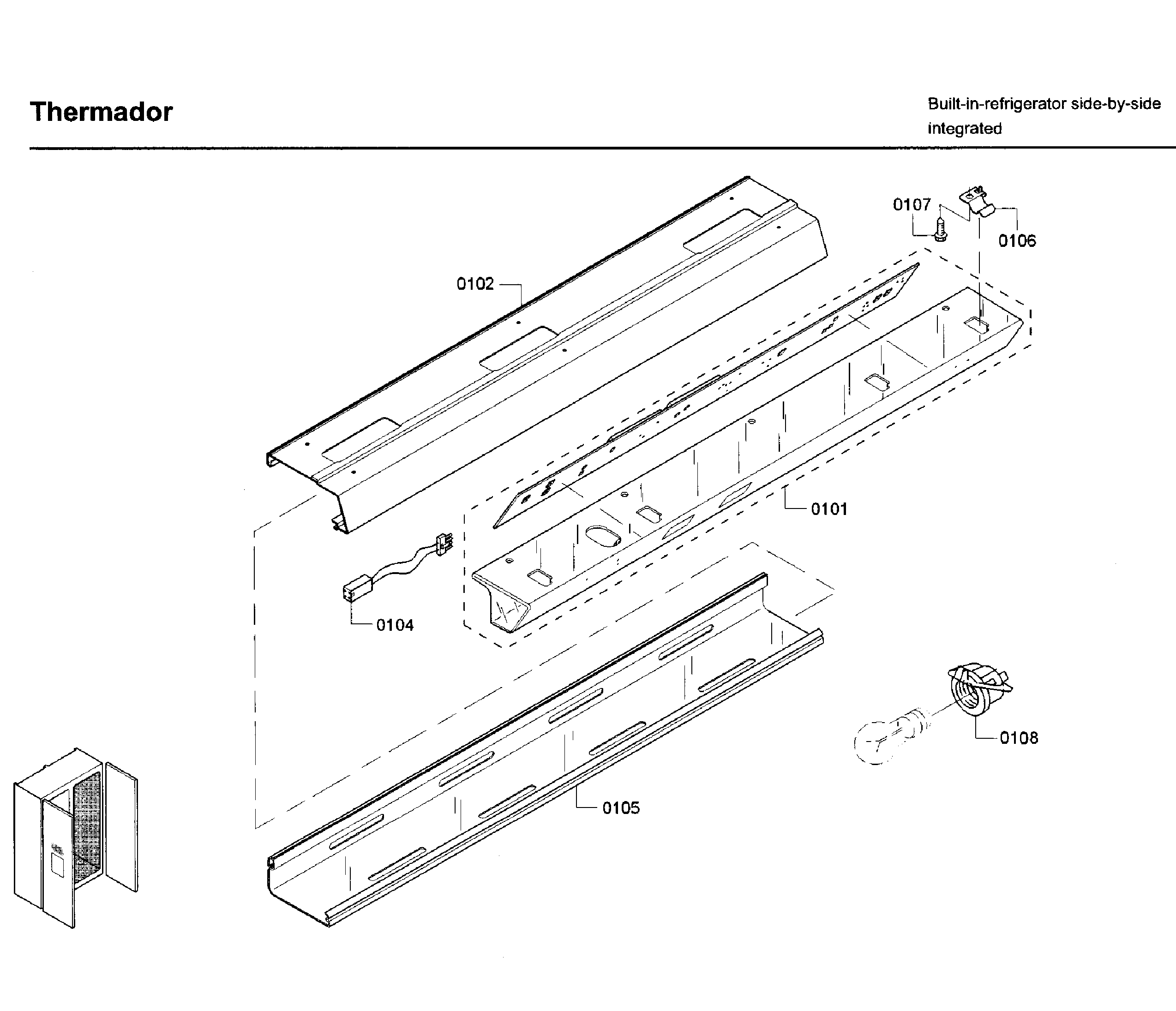 Thermador model T42BD820NS/10 sidebyside refrigerator genuine parts