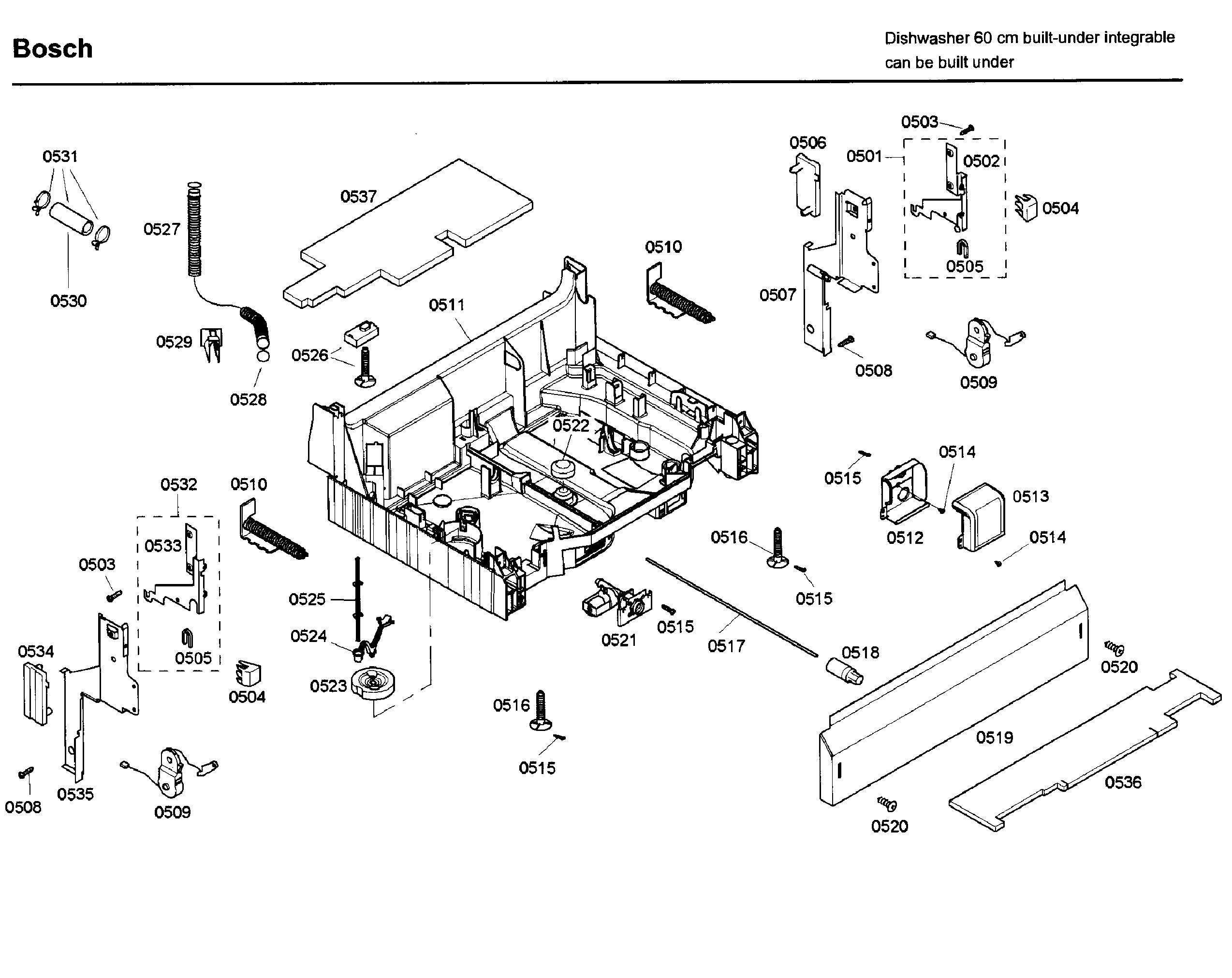 Bosch model SHX46A05UC/38 dishwasher genuine parts