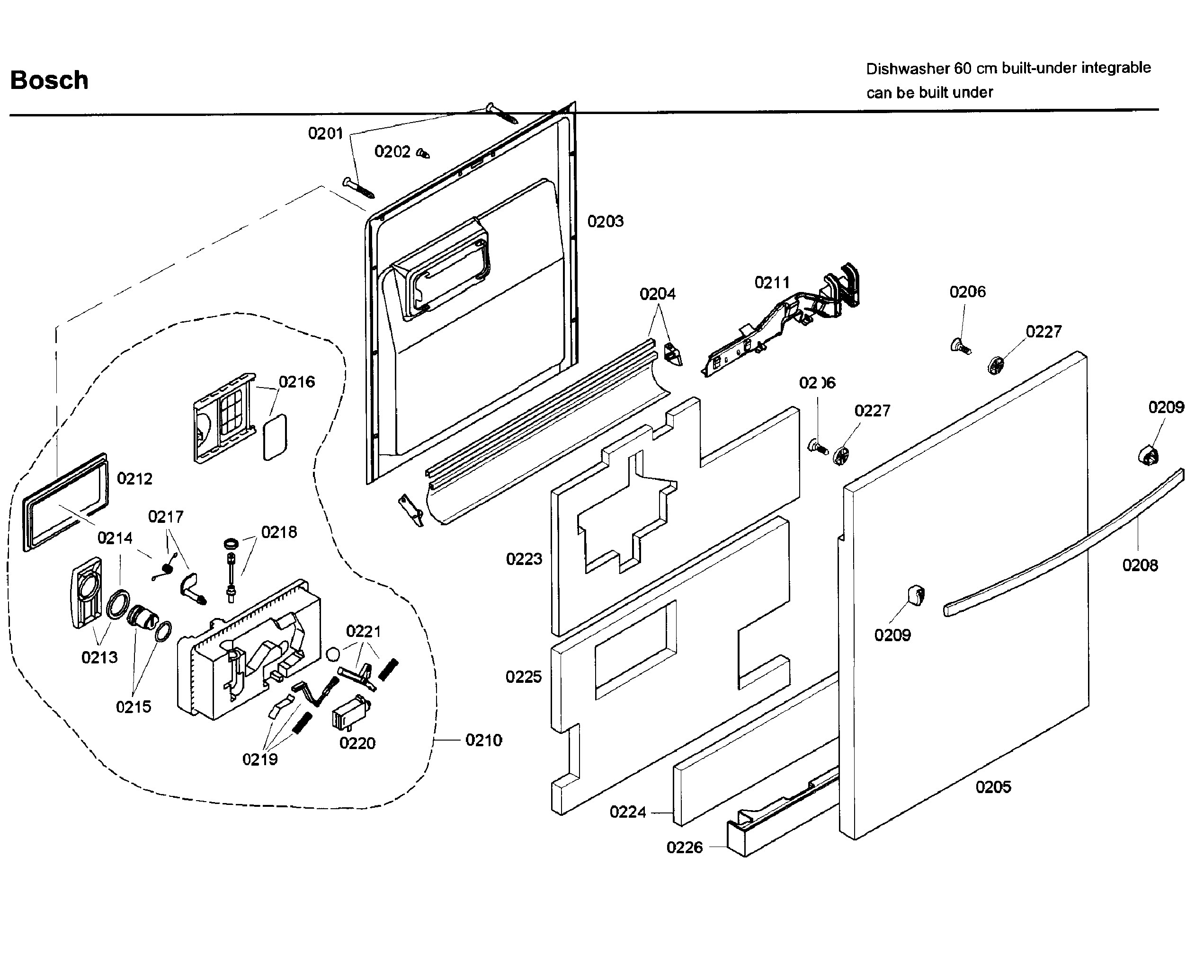 Bosch model SHX46A05UC/40 dishwasher genuine parts