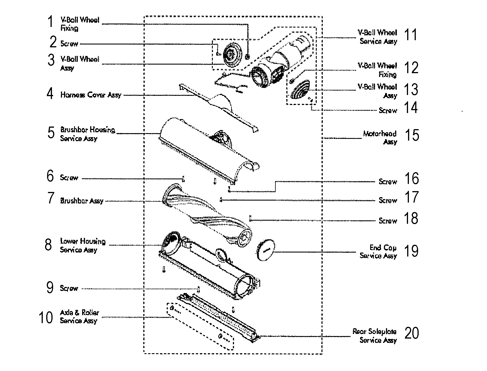 Dyson model V6SV04 vacuum, handheld genuine parts
