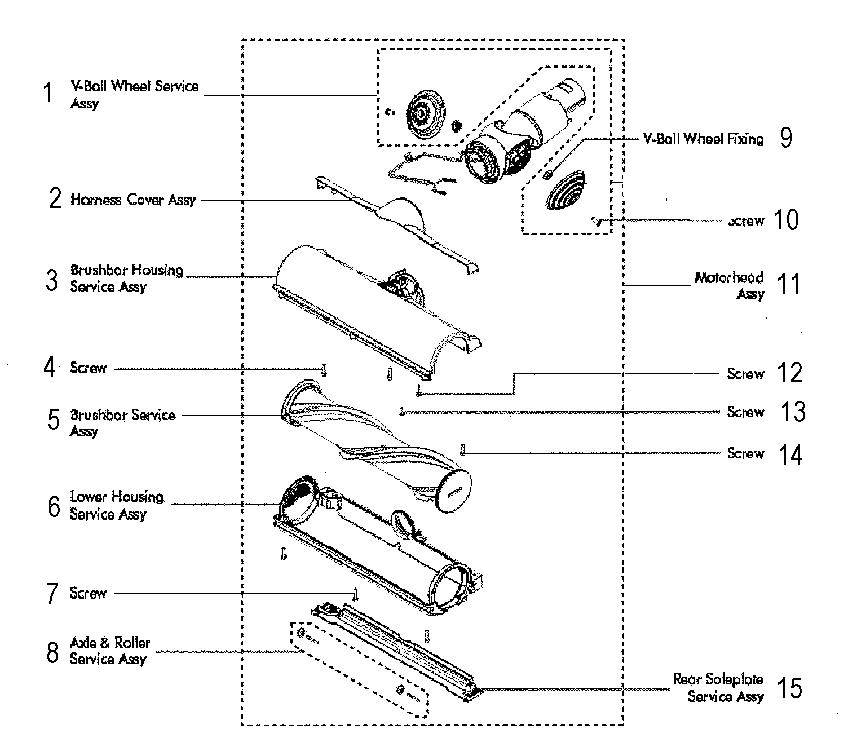 Dyson model V6-SV09 vacuum, hand-held genuine parts
