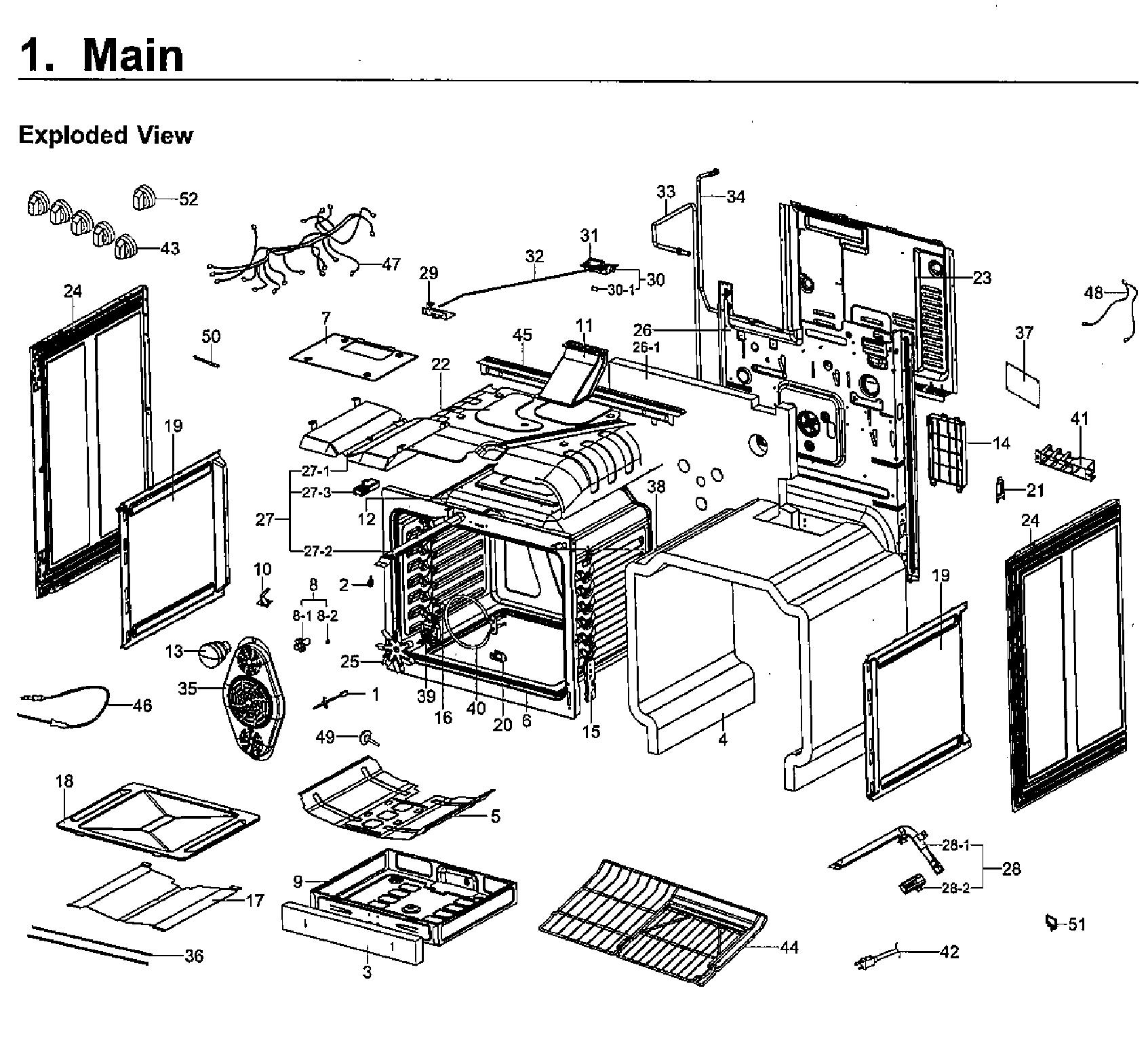 Samsung model NX58H9500WS/AA-02 slide-in range, gas genuine parts
