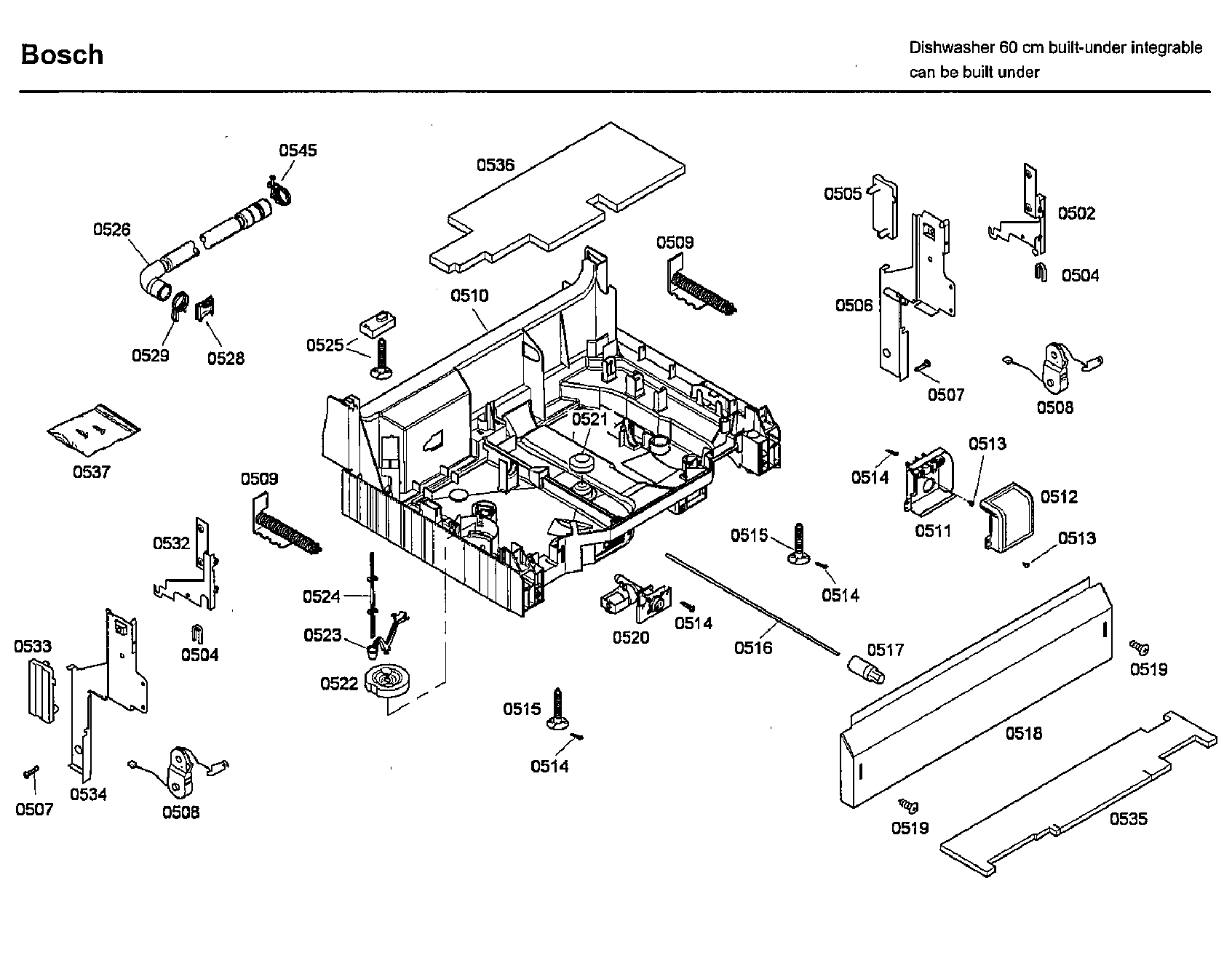 Bosch model SHX46L15UC/50 dishwasher genuine parts