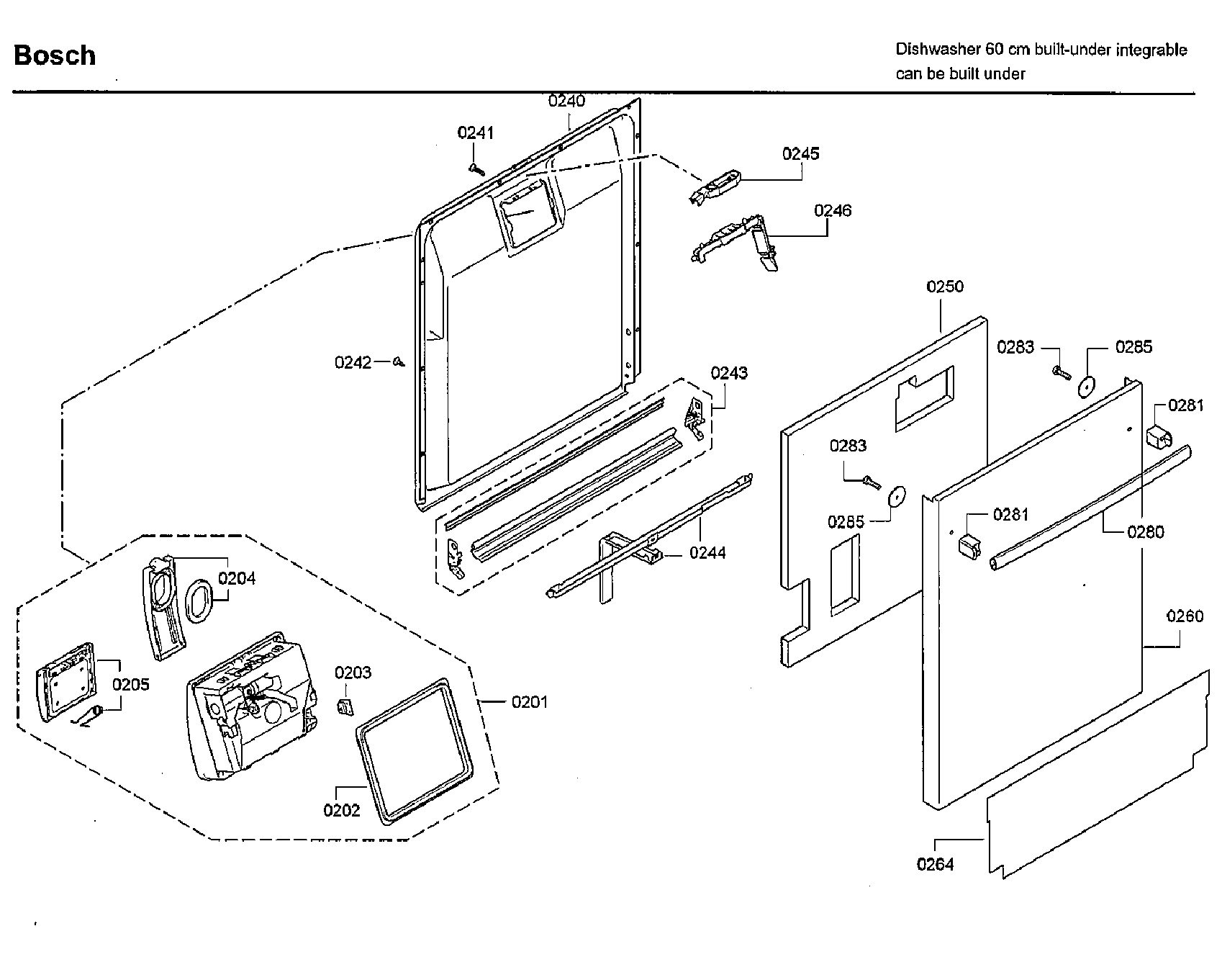 Bosch model SHX9PT55UC/86 dishwasher genuine parts