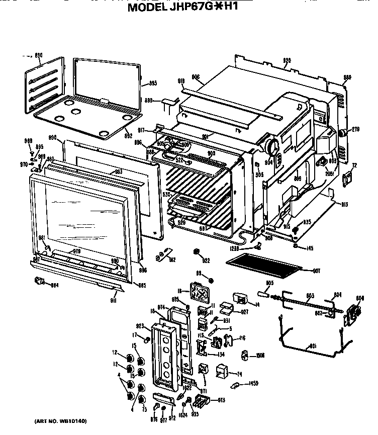Ge model JHP67G*H1 range microwave combo, electric genuine parts