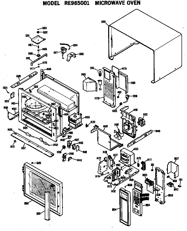 Hotpoint model RE965001 countertop microwave genuine parts