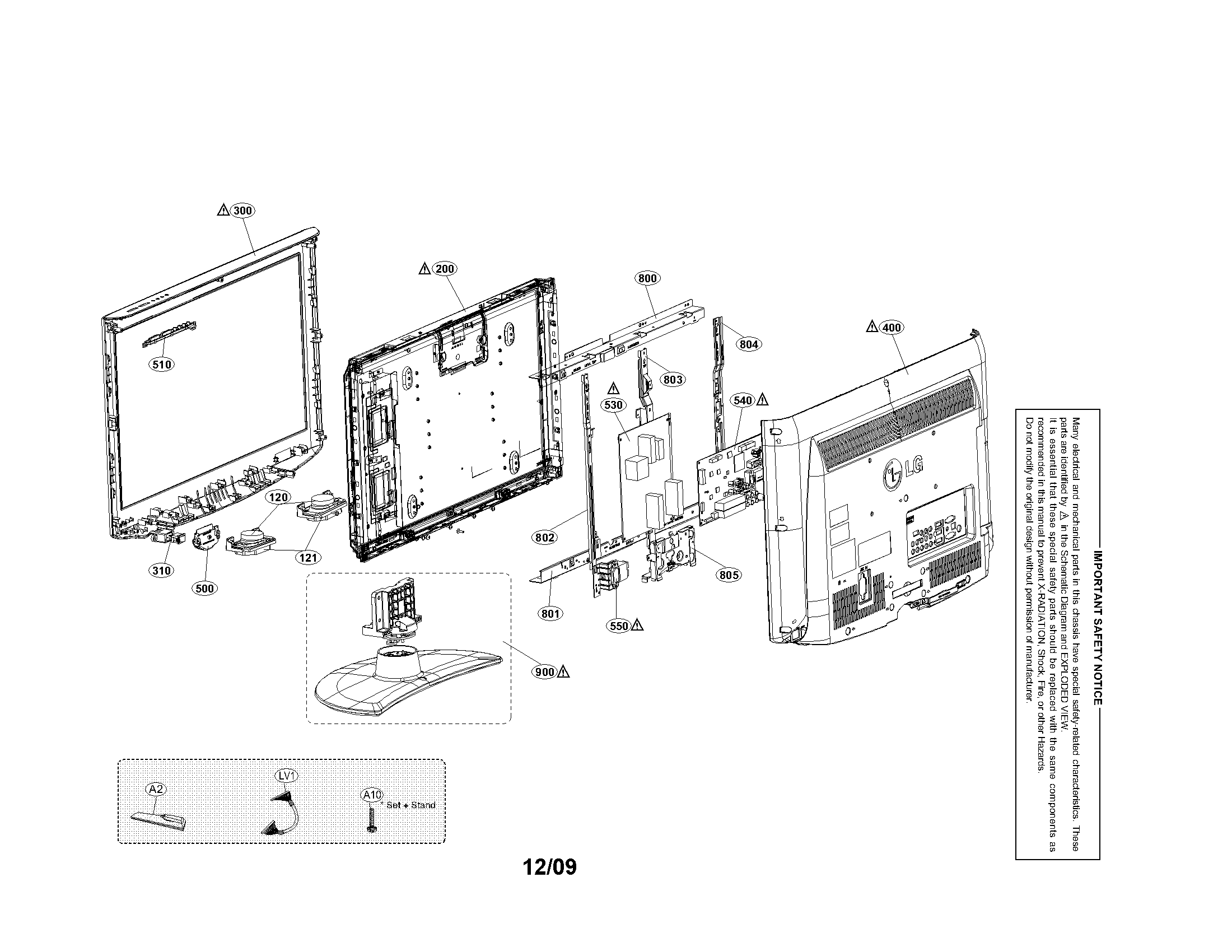 Lg model 26LH20 lcd television genuine parts