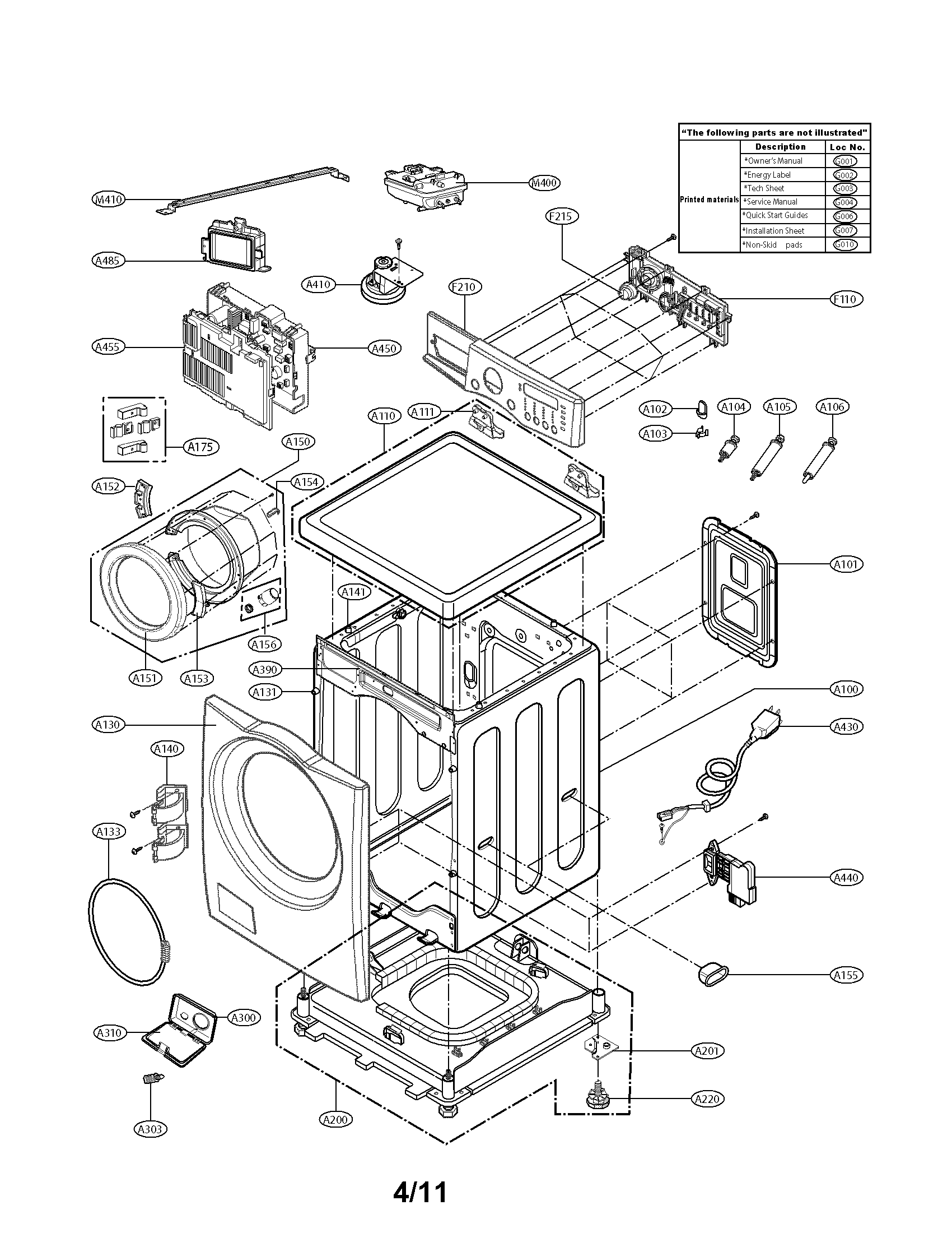 Lg model WM3360HVCA residential washers genuine parts