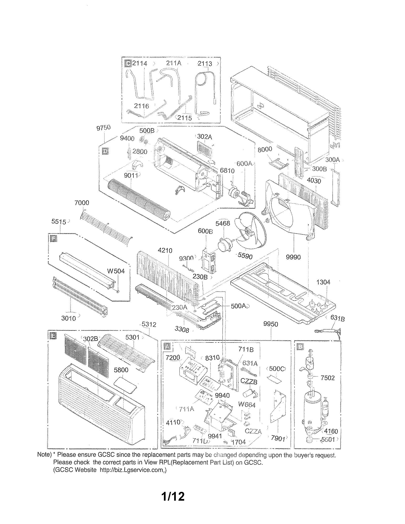 Lg model LP073CD2A package units(both units combined) genuine parts