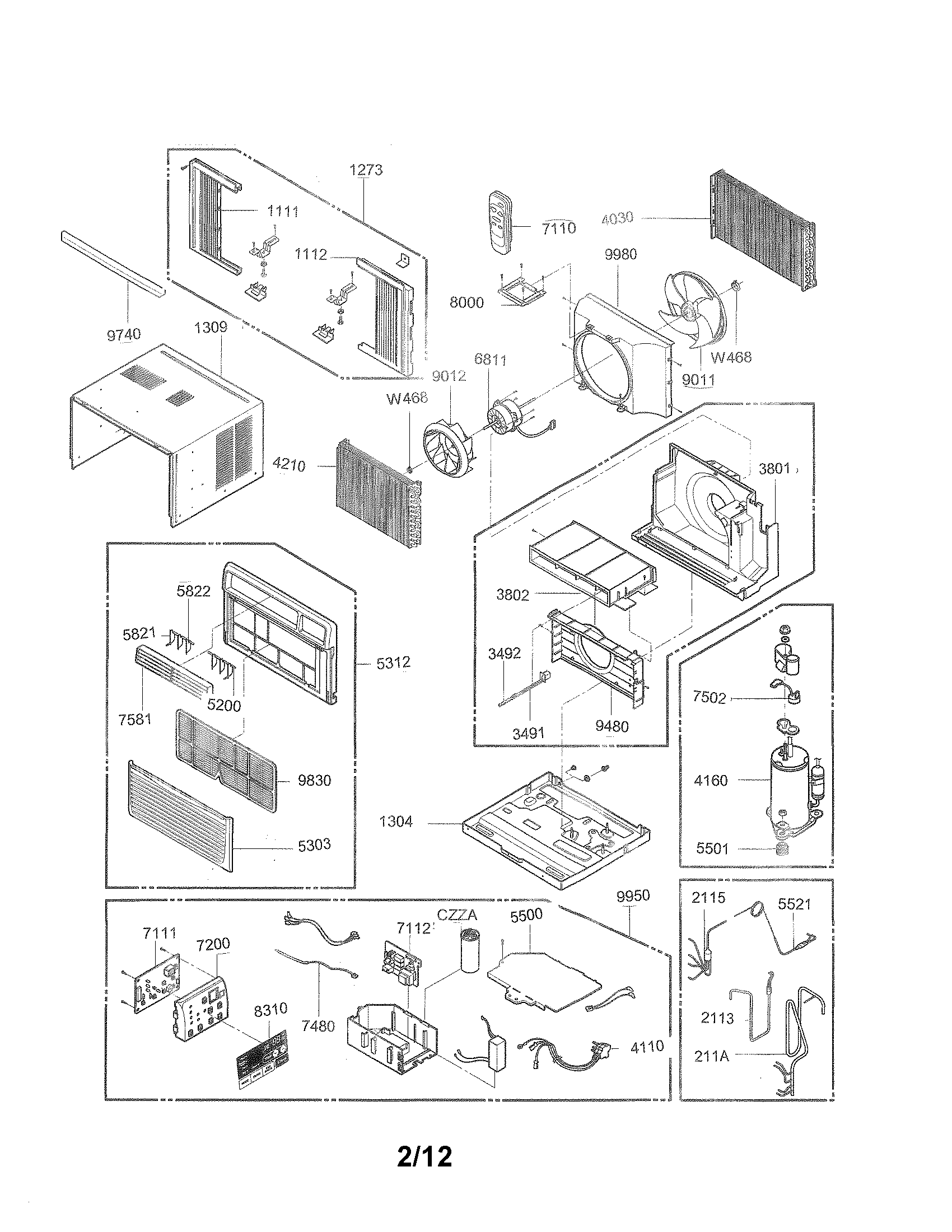 Lg model LW8010ER air conditioner -room genuine parts