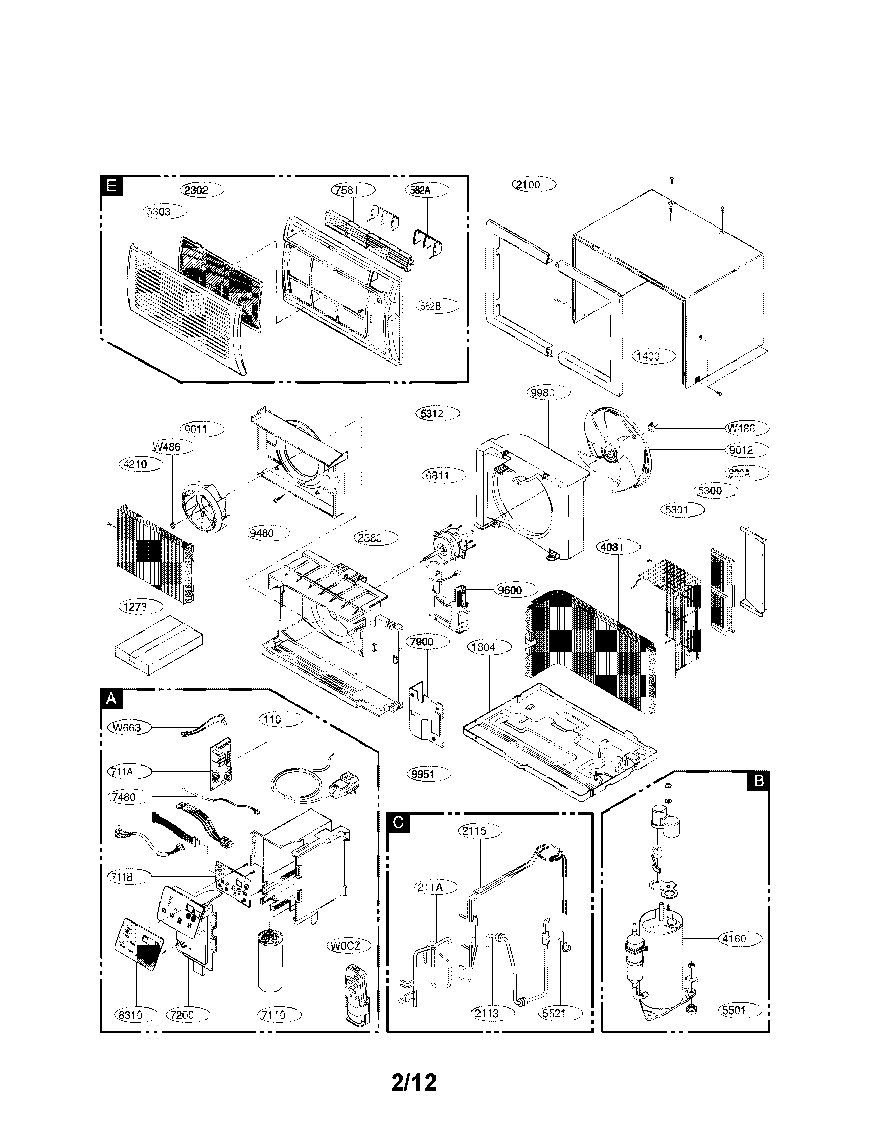 Lg model LT1230CR air conditioner -room genuine parts