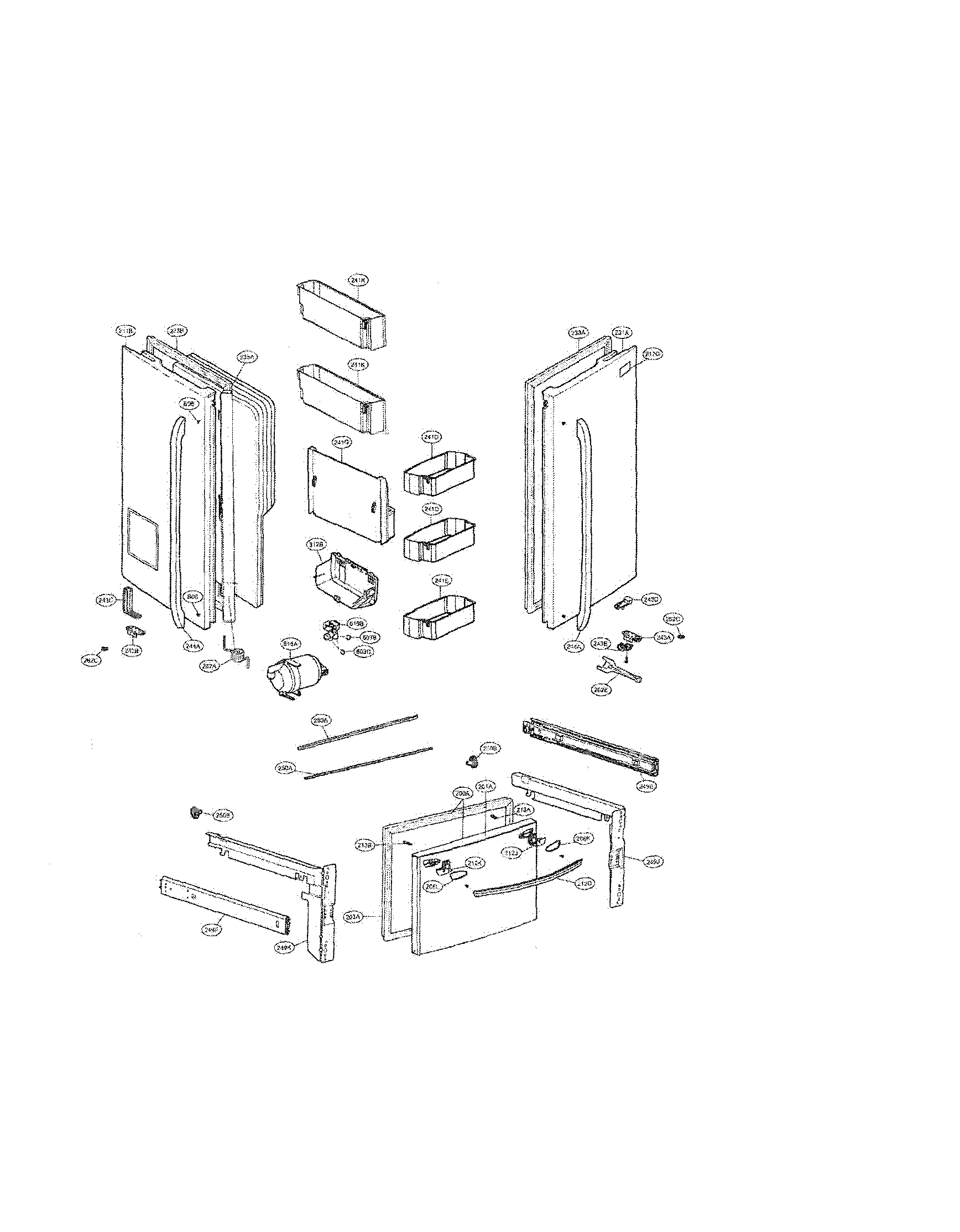 Lg model LFX28968SB/00 bottom-mount refrigerator genuine parts