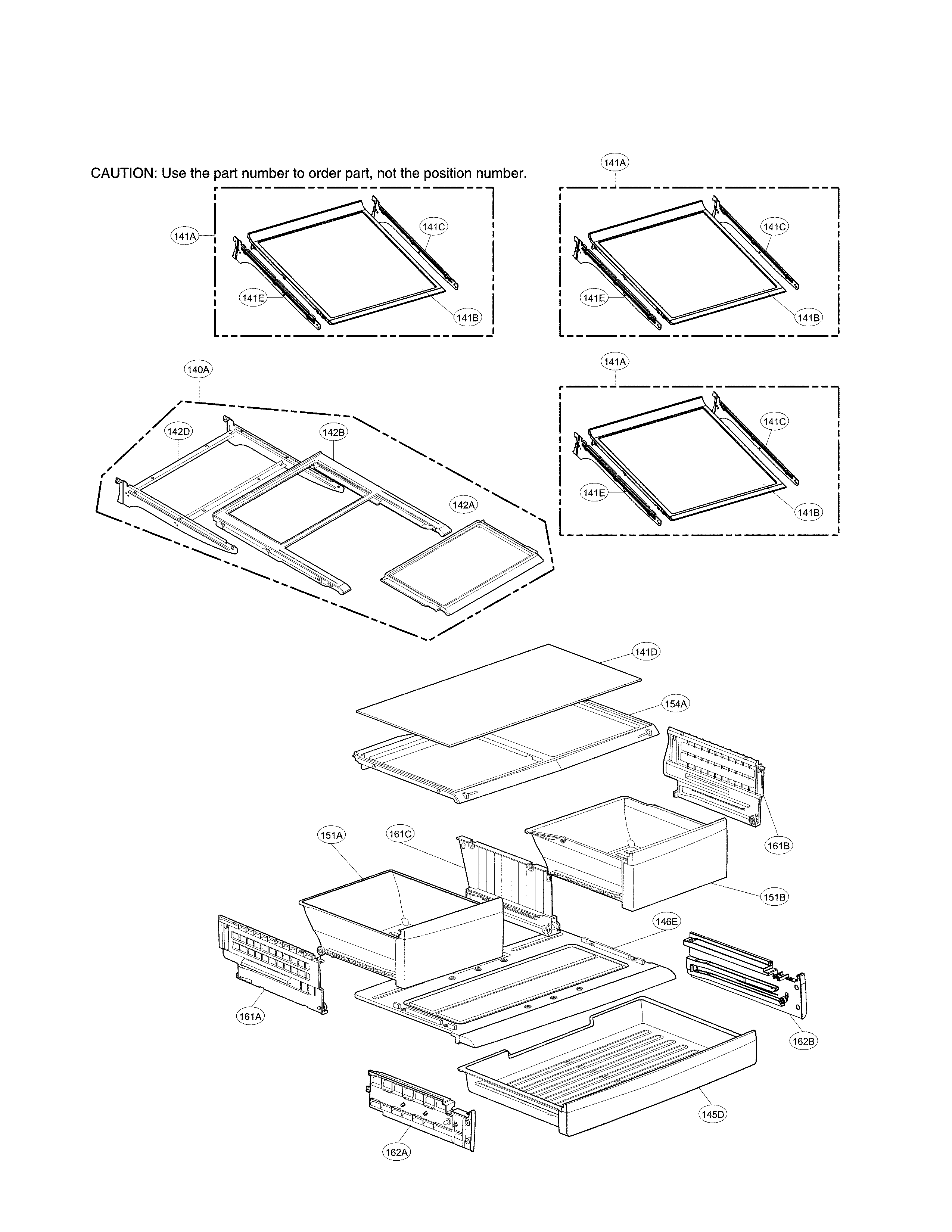Lg model LFX28968ST/00 bottom-mount refrigerator genuine parts