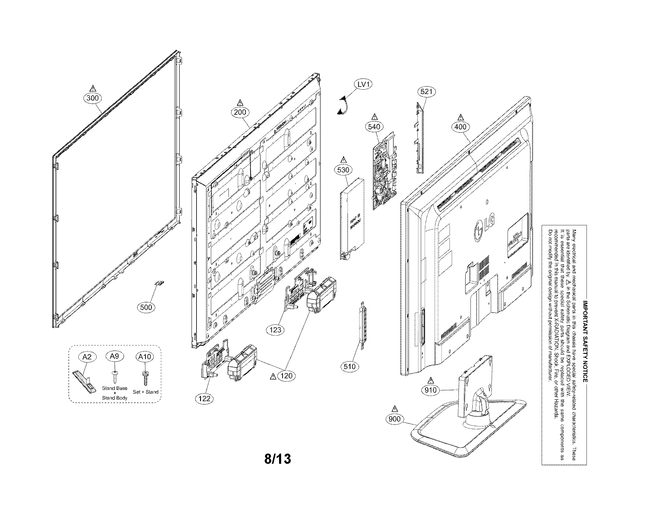 Lg model 47LN5700UHAUSYLJR lcd television genuine parts