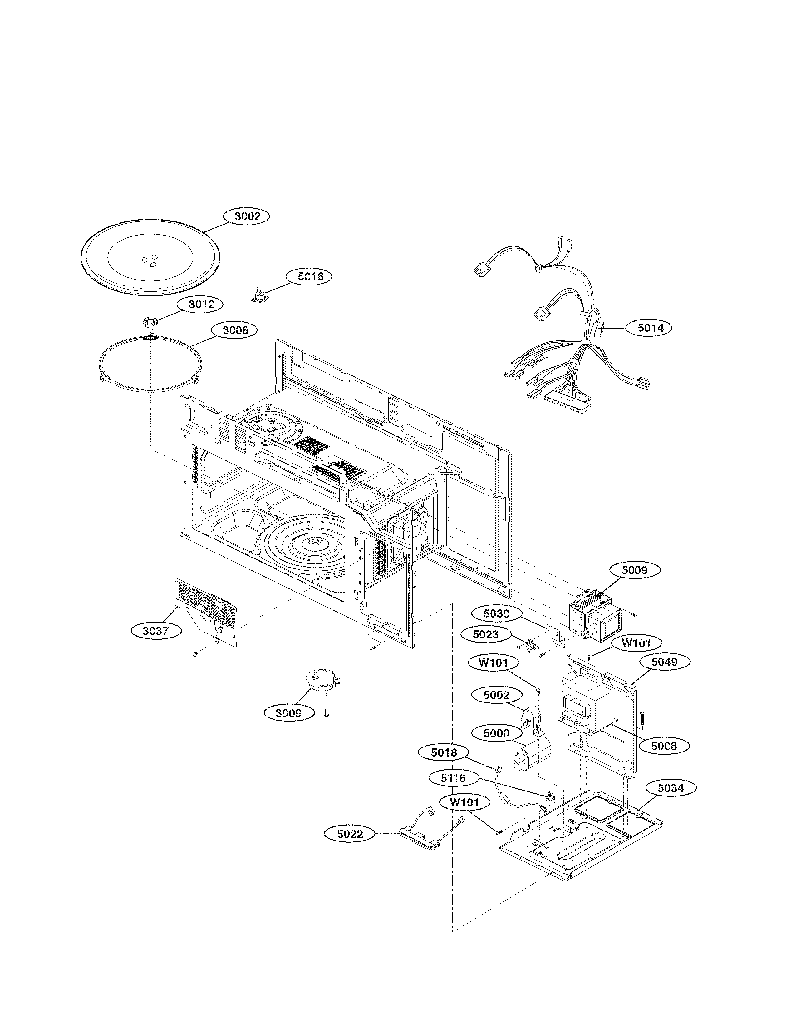 Lg model LMV2031ST/00 microwave/hood combo genuine parts