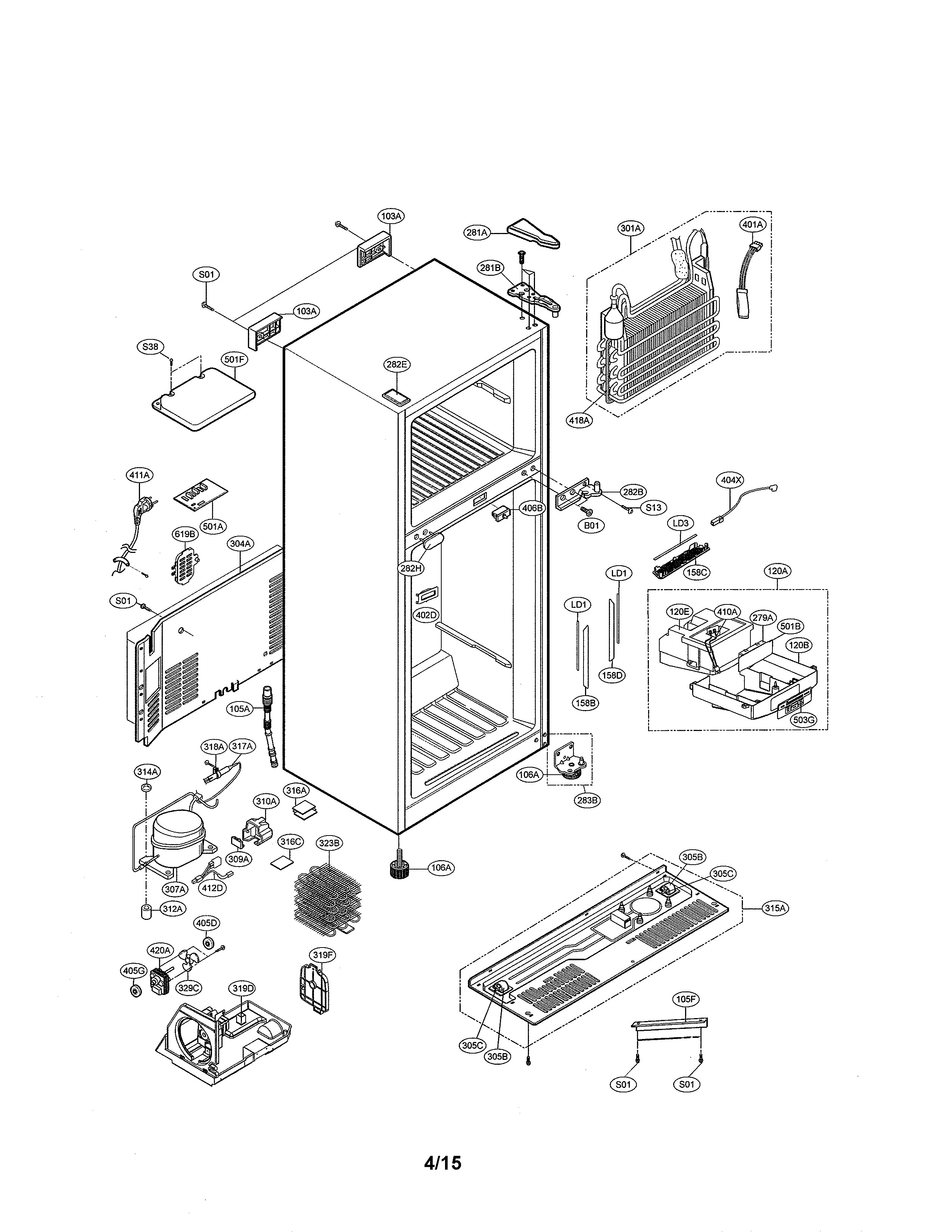 Kenmore model 79568032212 top-mount refrigerator genuine parts