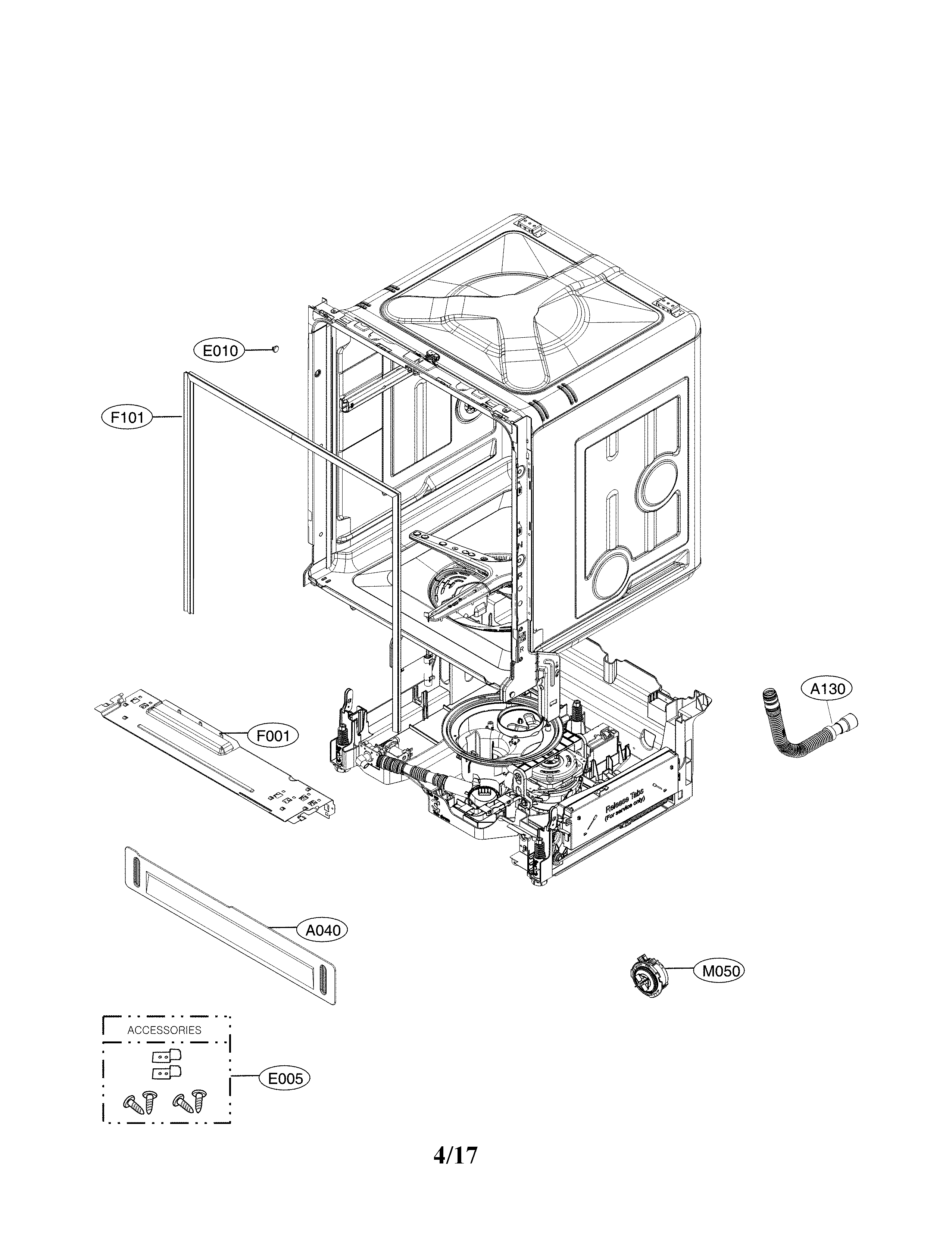 Lg model LDF5545ST/00 dishwasher genuine parts