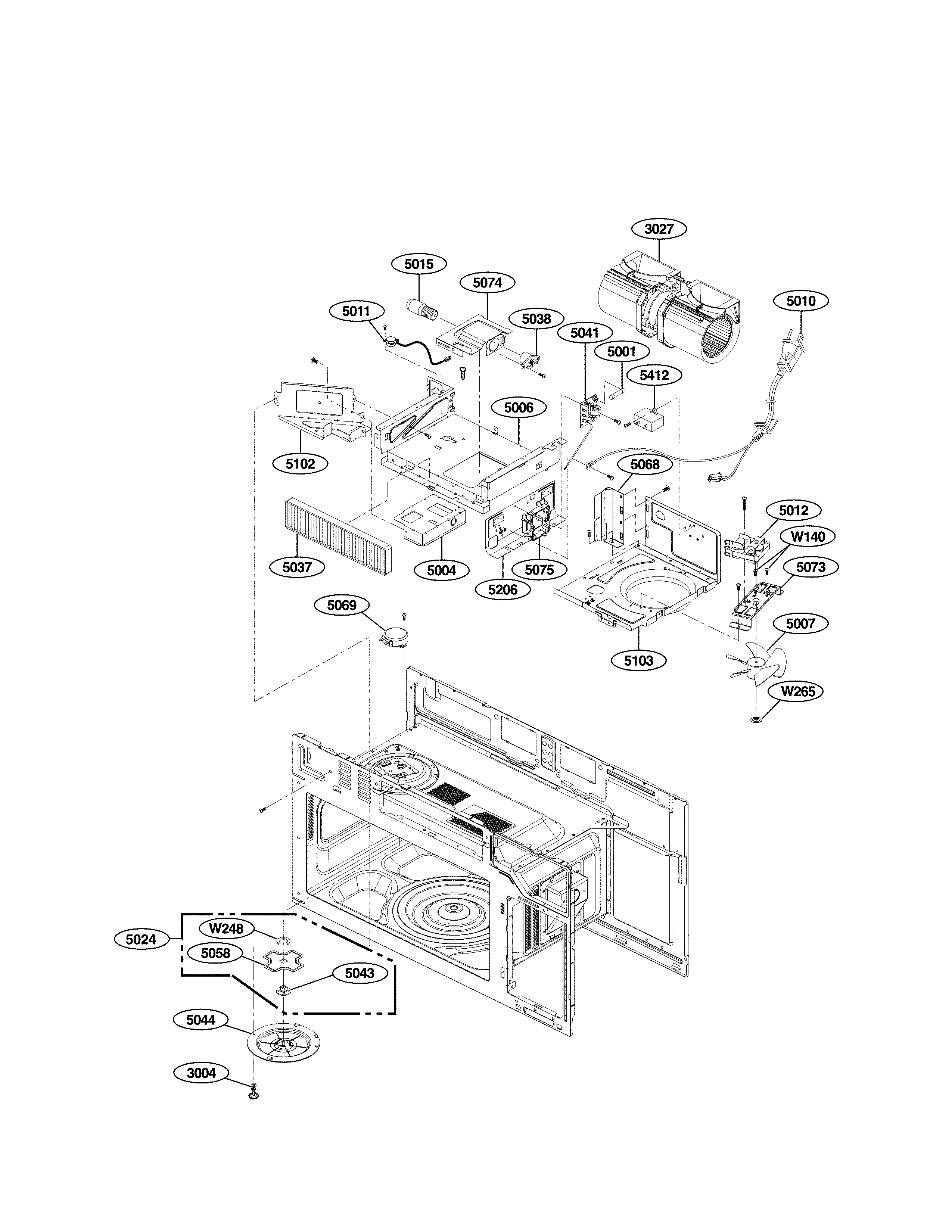 Kenmore Elite Model 72187587610 Microwave Hood Combo Genuine Parts Interior Part