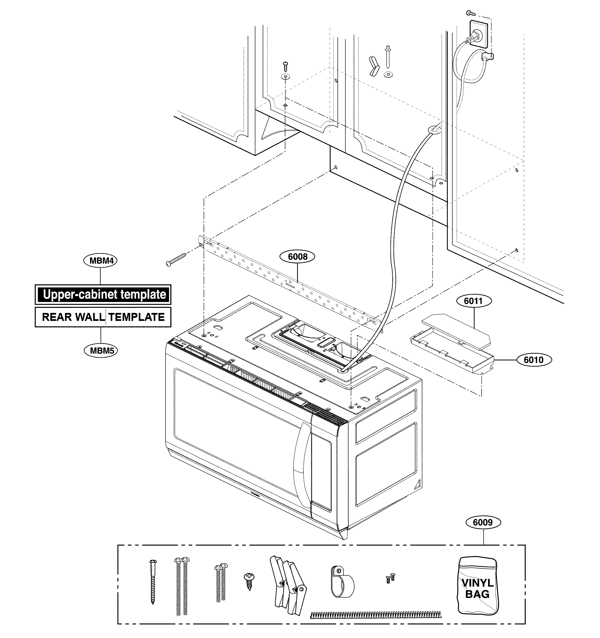 Lg model LMHM2237BD/01 microwave/hood combo genuine parts
