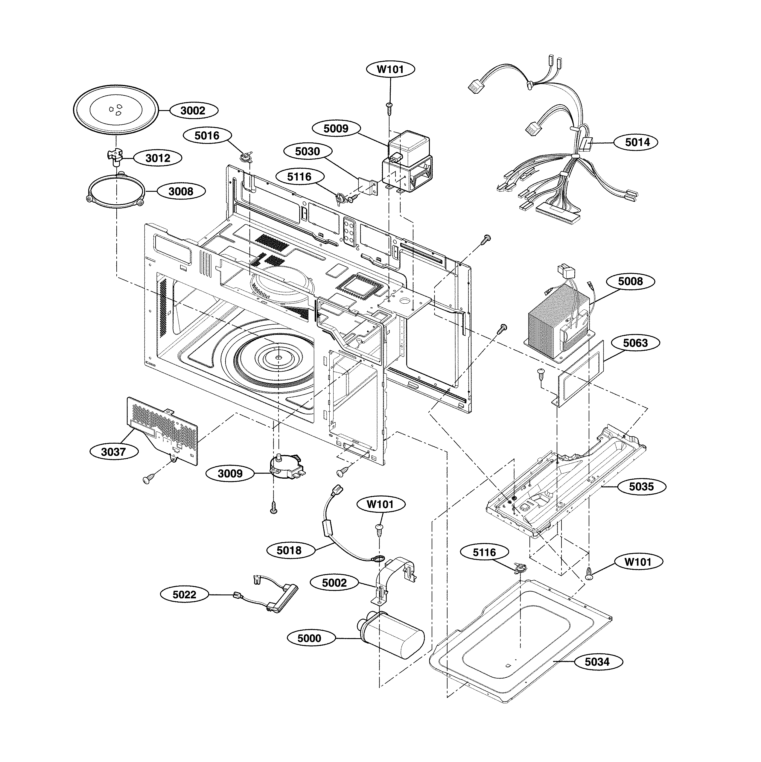 Lg model LMV1762ST/00 microwave/hood combo genuine parts