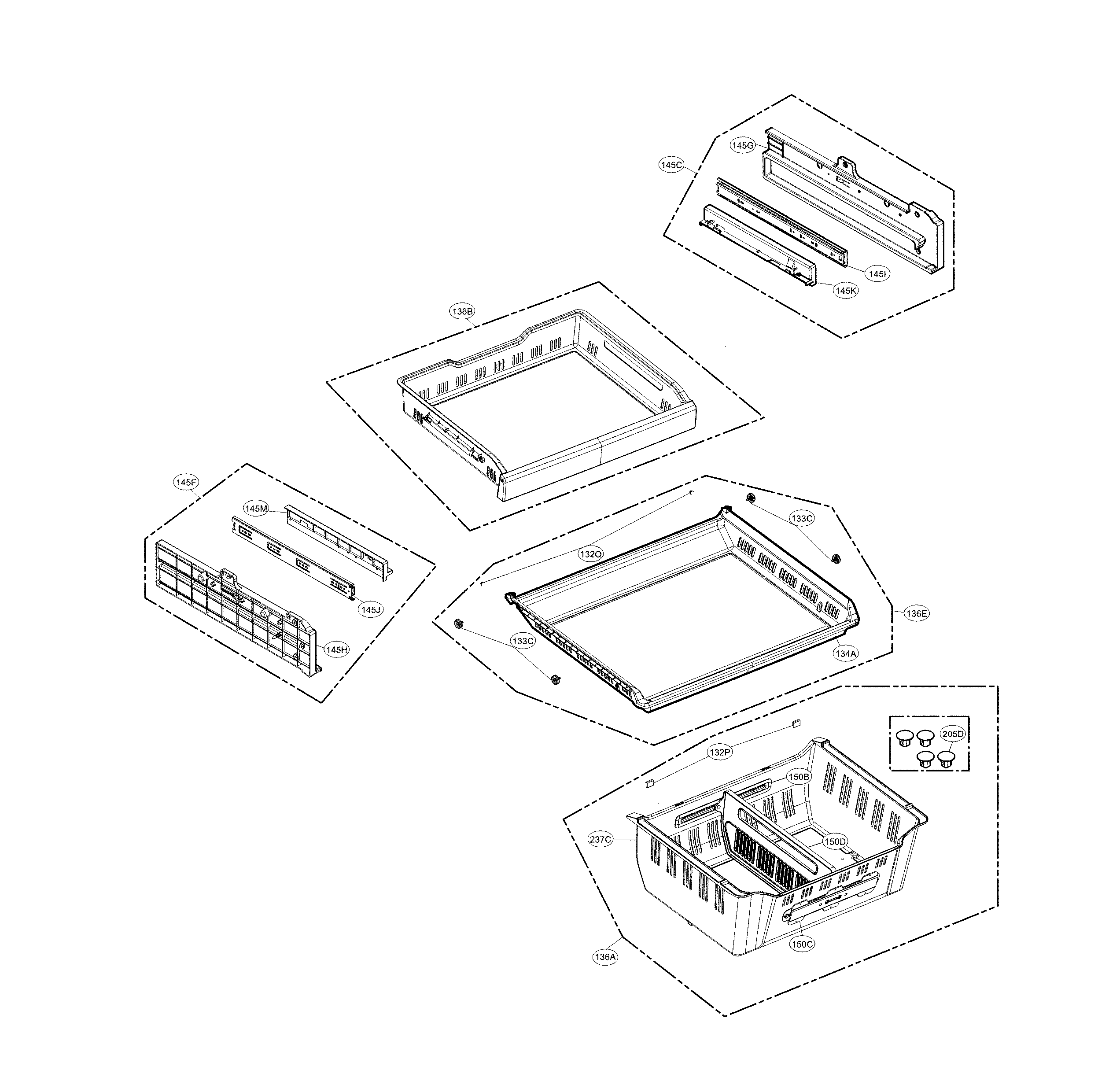 Lg model LMXC23746D/00 bottom-mount refrigerator genuine parts